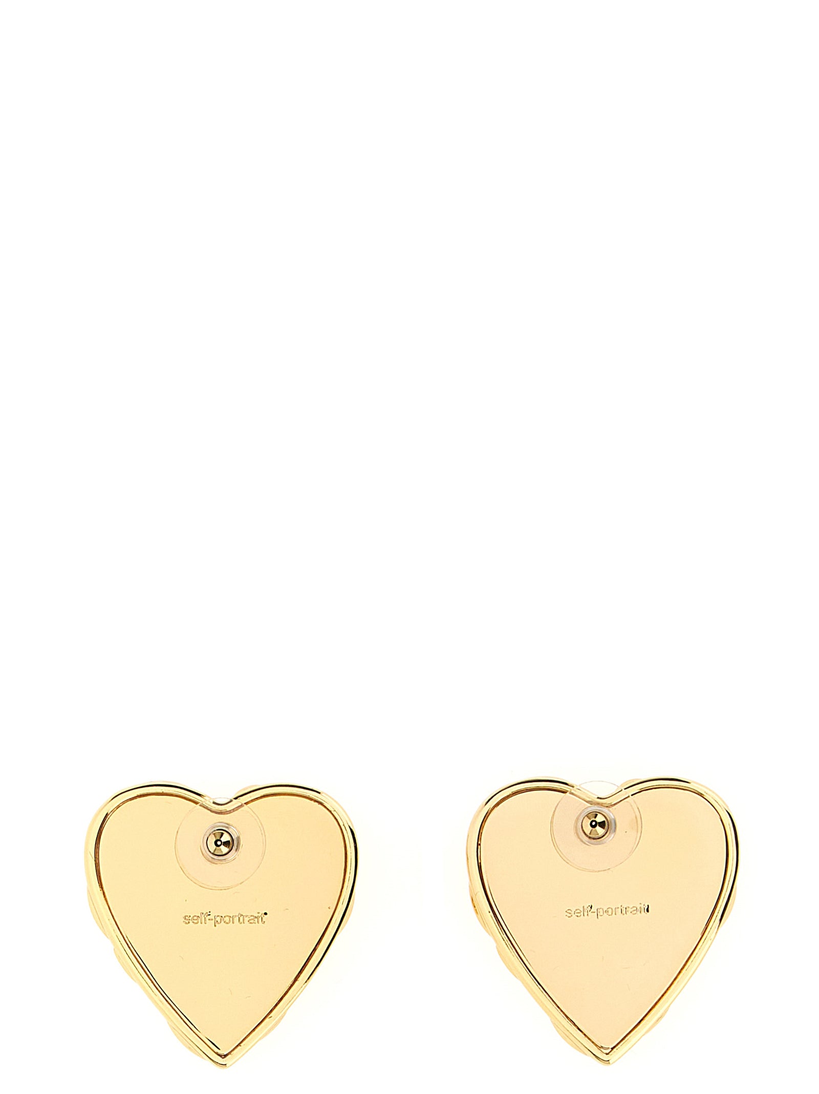 Self-Portrait Embellished Heart Earrings