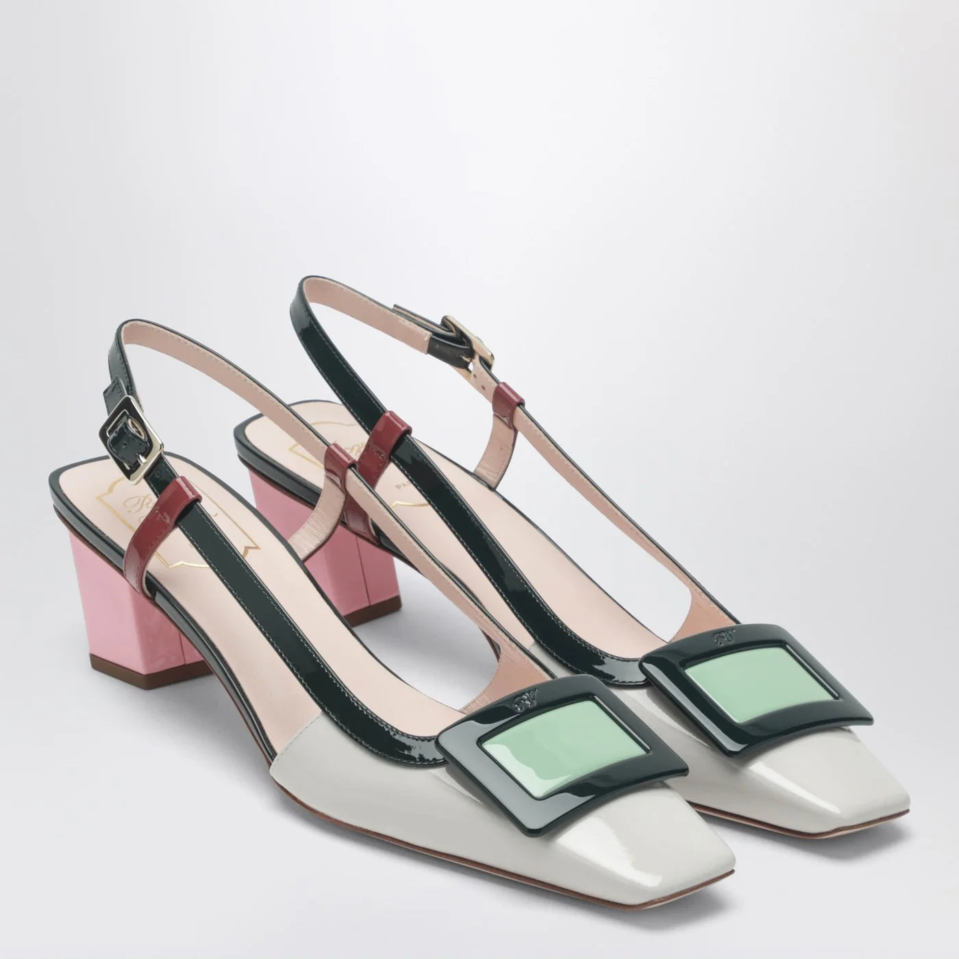 ROGER VIVIER Belle Vivier multicolour patent leather slingback