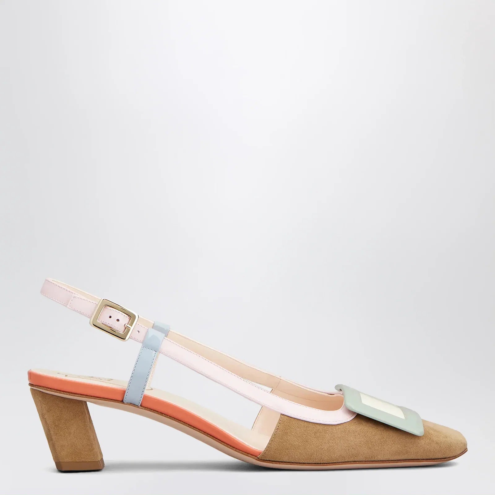 ROGER VIVIER Belle Vivier multicoloured suede slingback