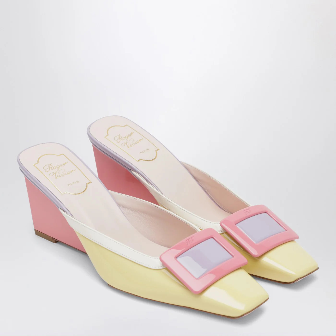 ROGER VIVIER Belle Vivier Wedge mules in patent leather