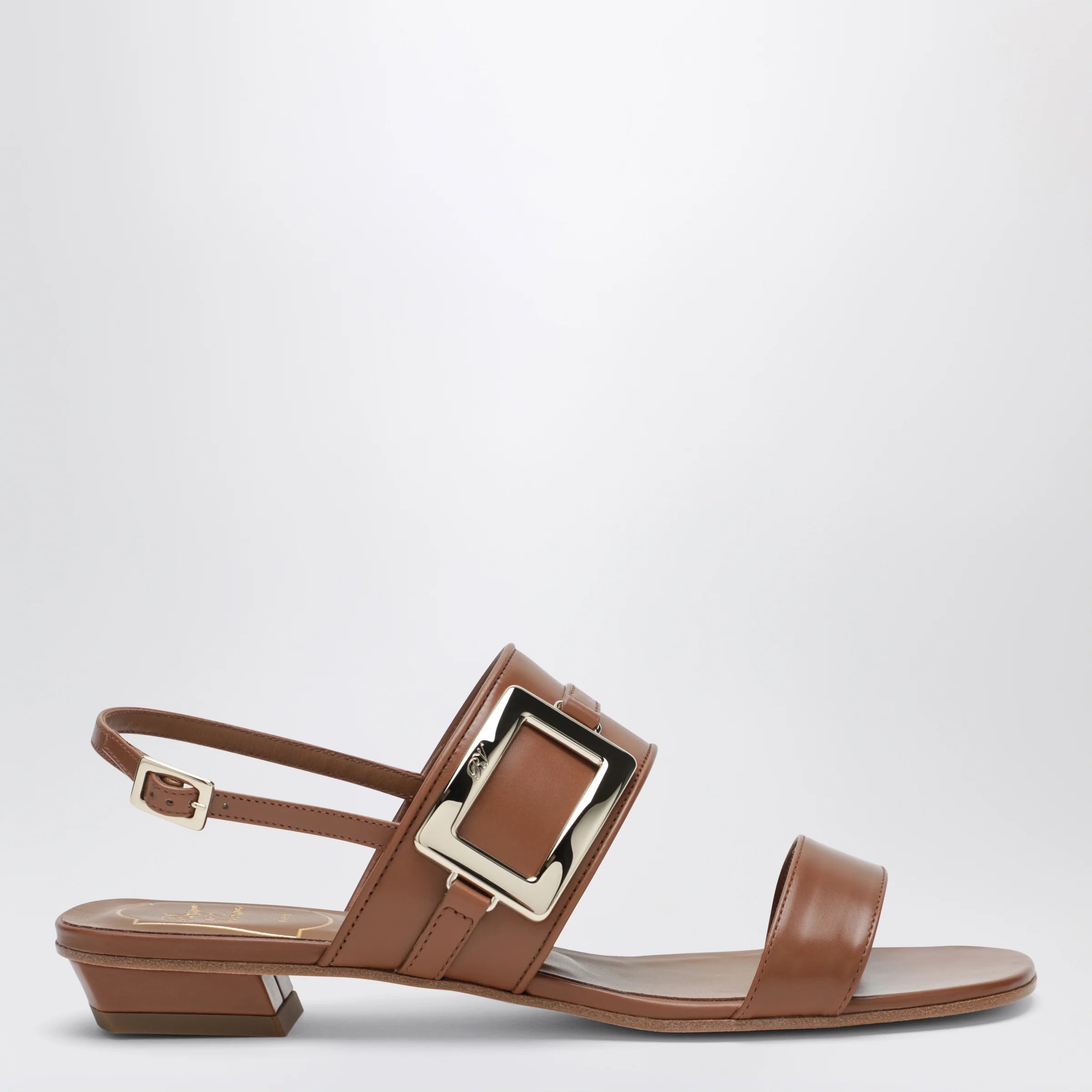 ROGER VIVIER Belle Vivier leather mules Cognac