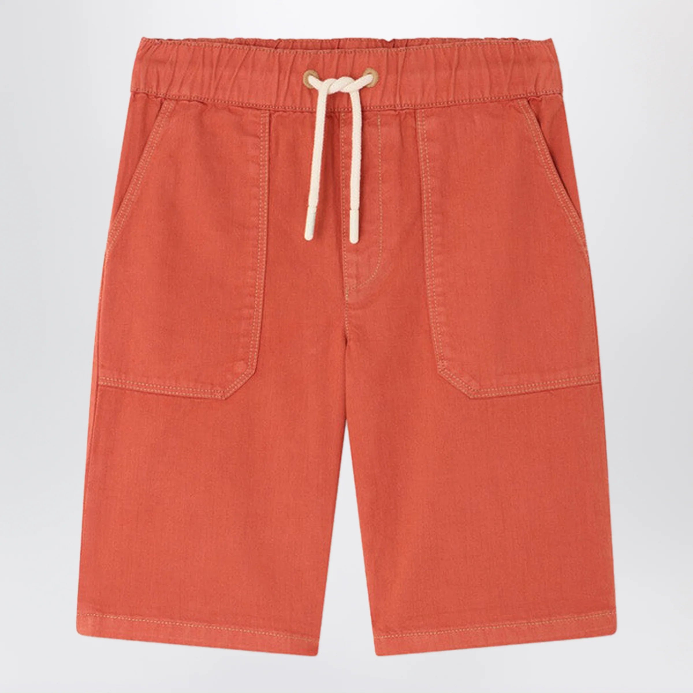 Bonpoint Syl grenadine red bermuda shorts