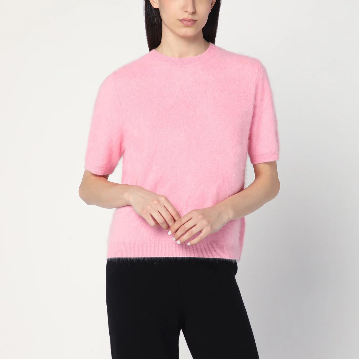 Soft Goat Pink brushed cashmere sweater