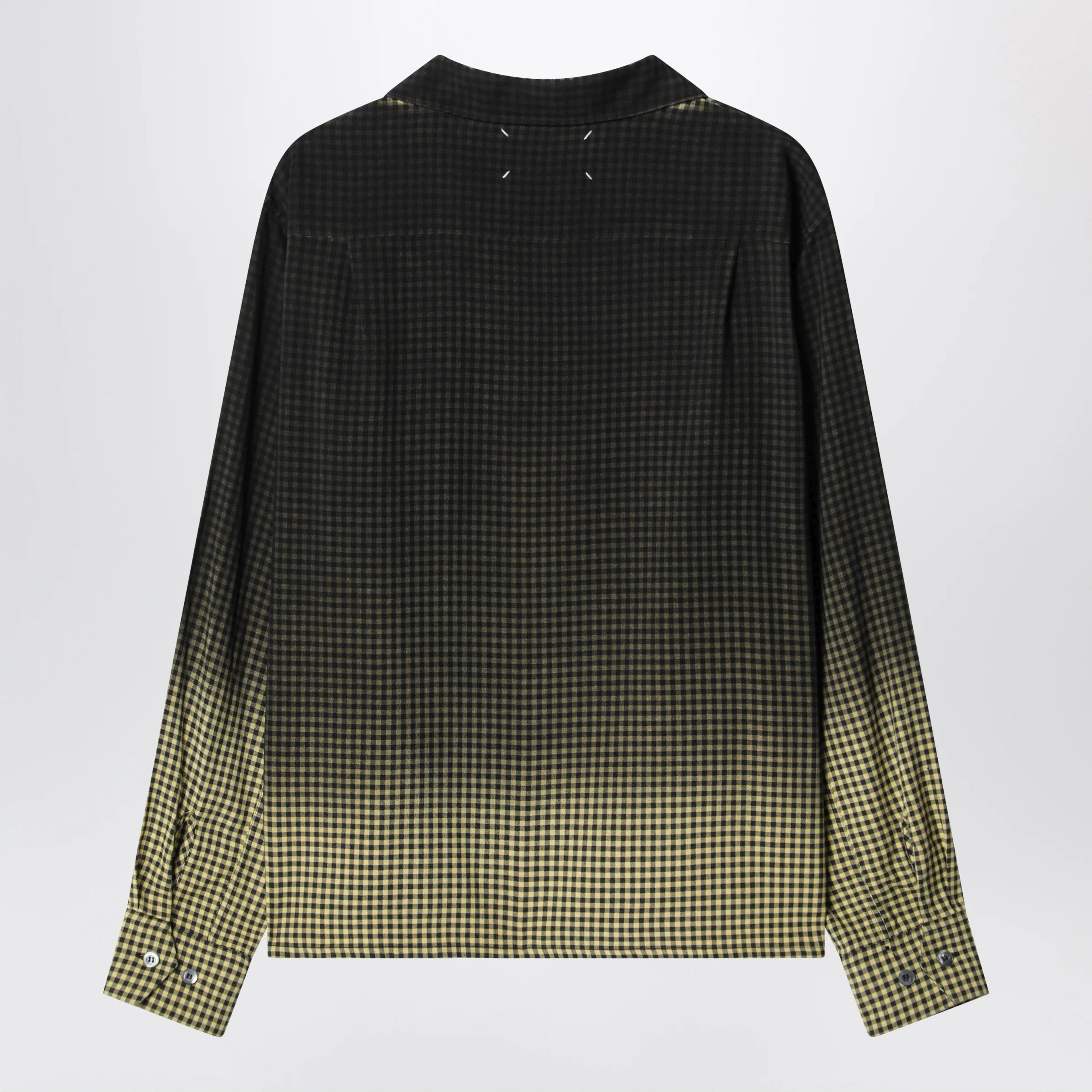 Maison Margiela Gradient check viscose shirt in yellow and black