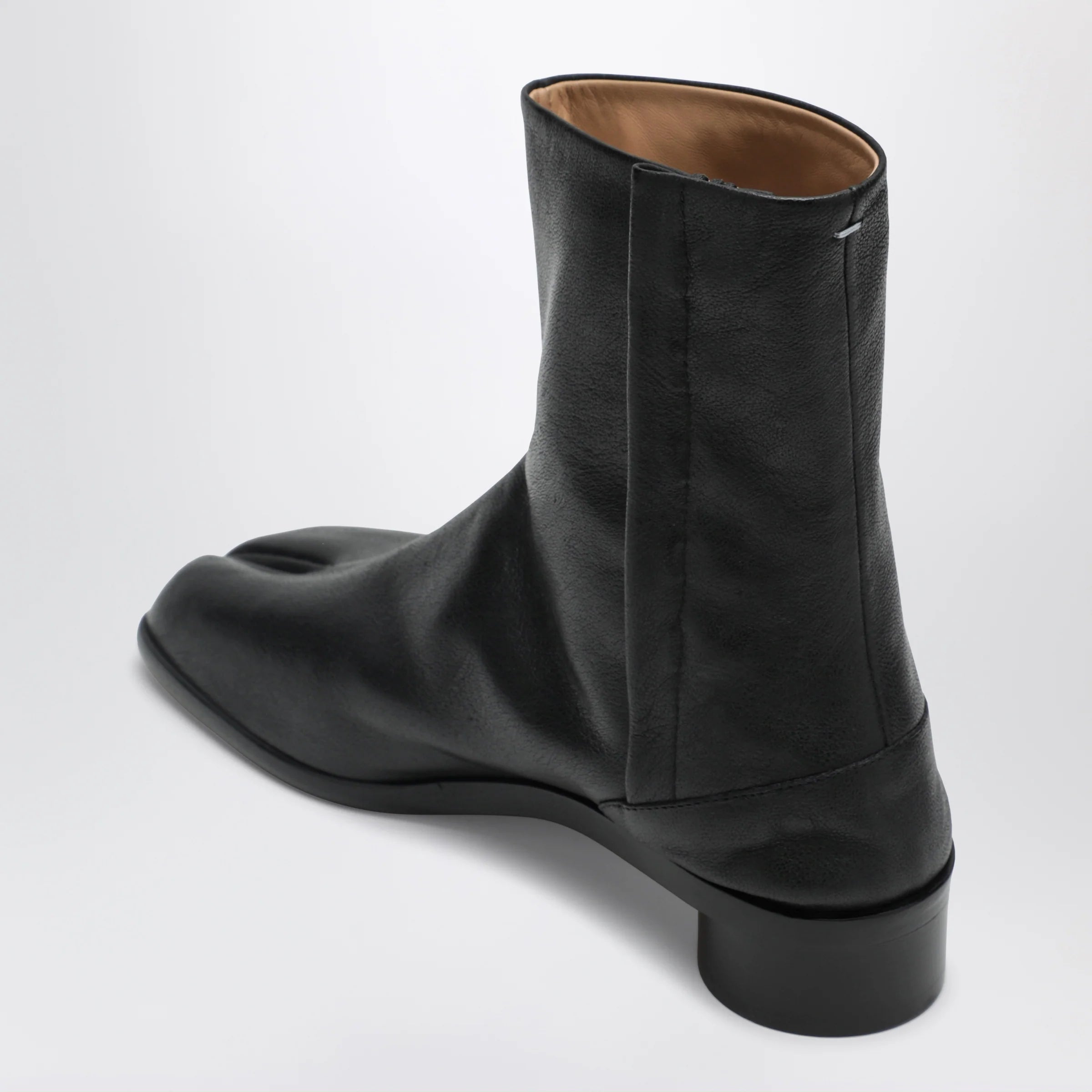 Maison Margiela Black Leather Tabi Ankle Boots