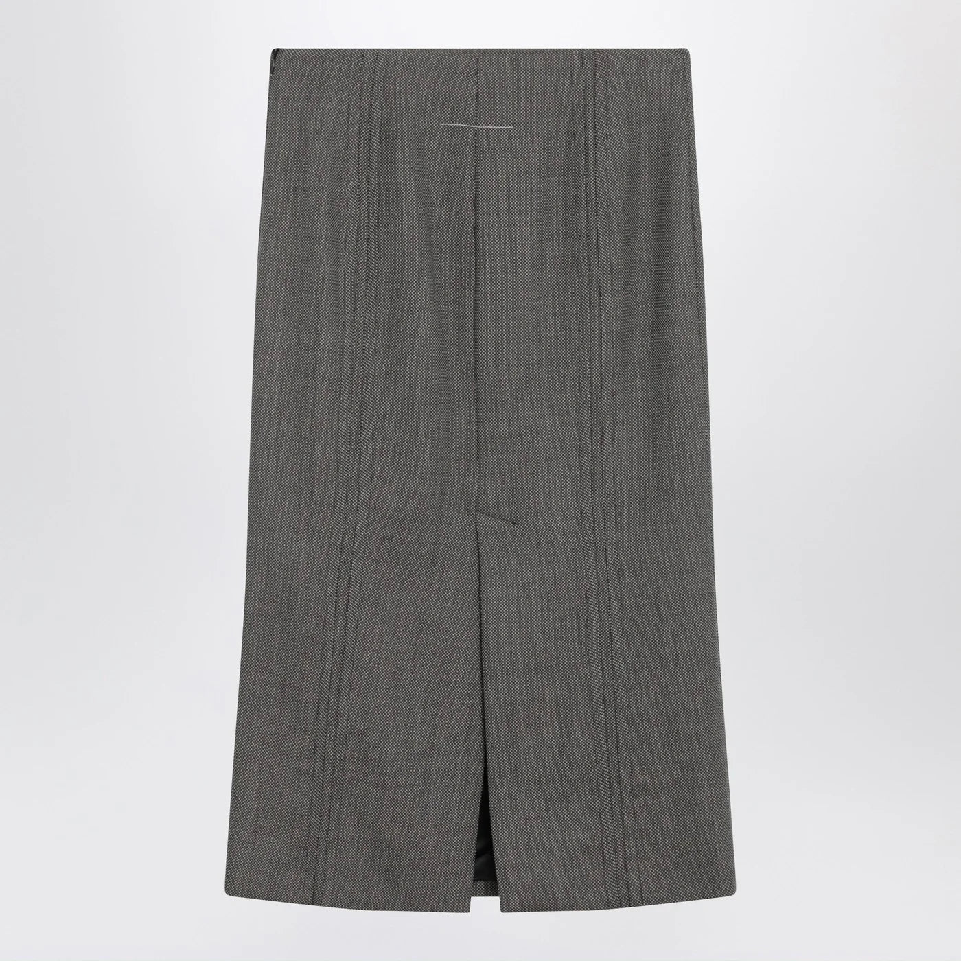 MM6 Maison Margiela Brown and beige patterned wool midi skirt