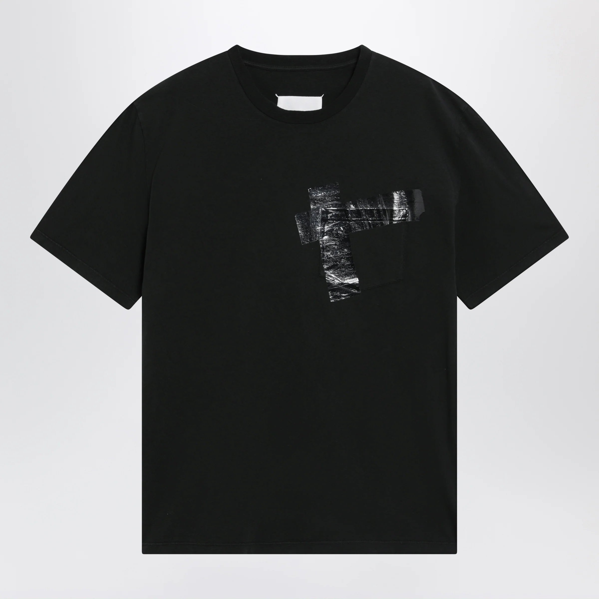 Maison Margiela Taped cotton jersey T-shirt in black