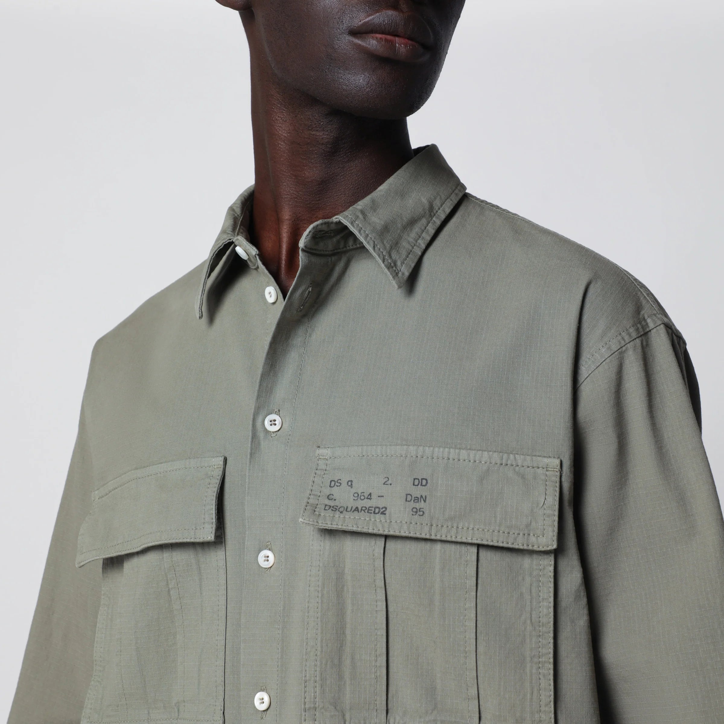 Dsquared2 Military green cotton shirt