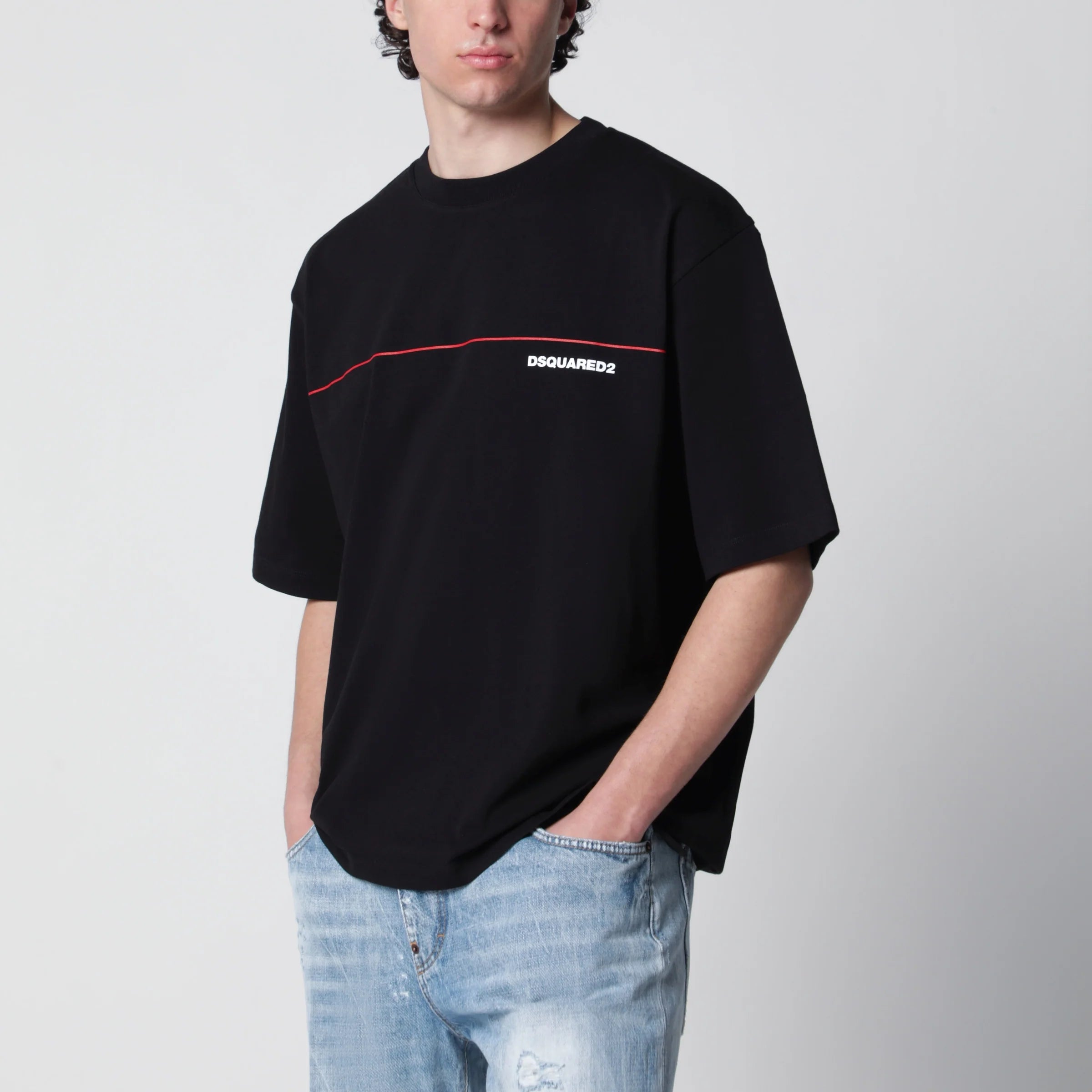 Dsquared2 Rebel Tags loose-fit cotton T-shirt in black