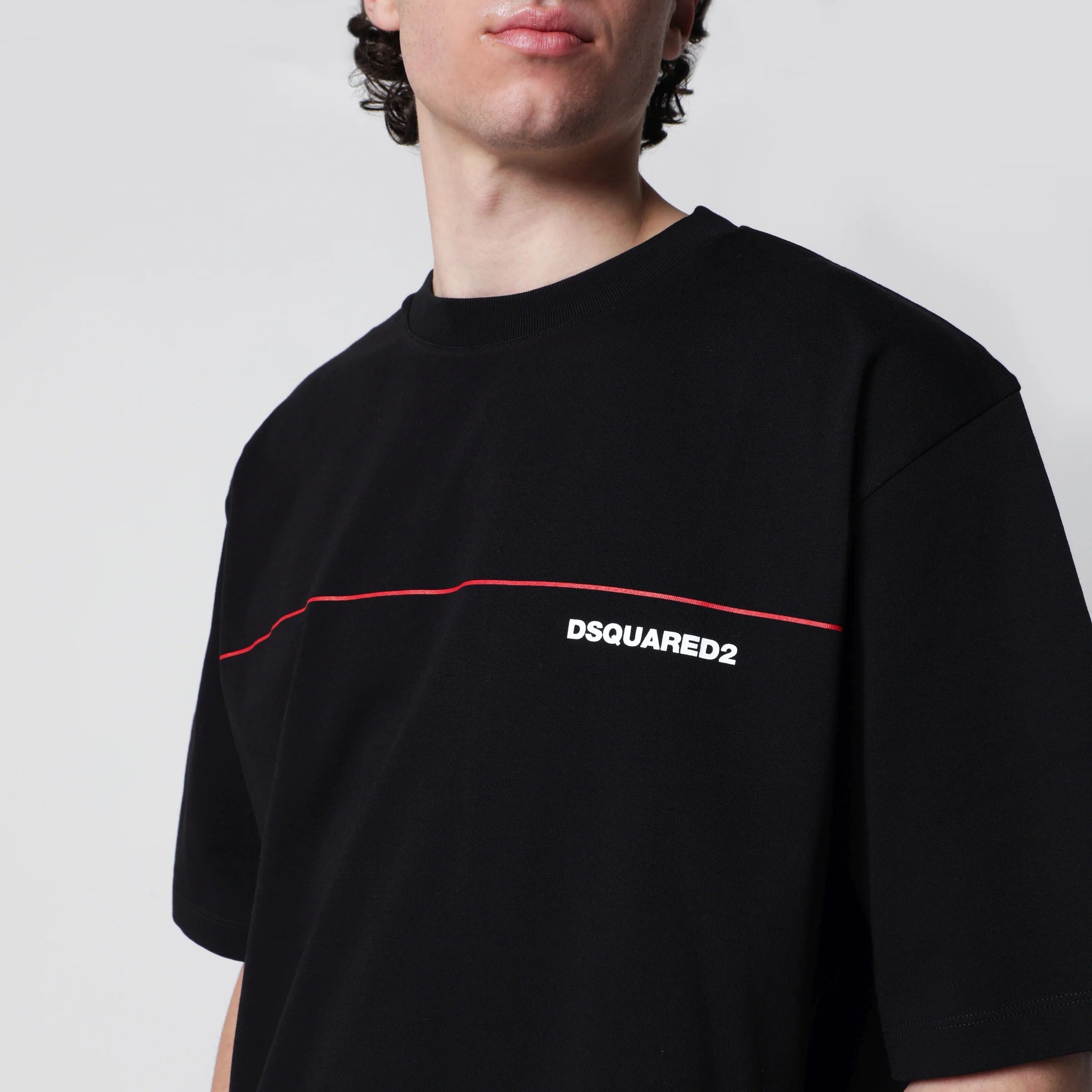 Dsquared2 Rebel Tags loose-fit cotton T-shirt in black