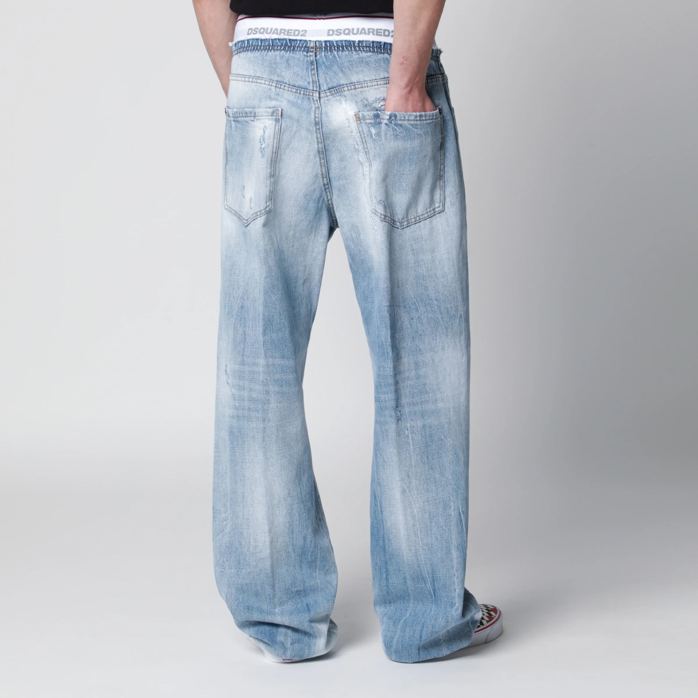 Dsquared2 Light-wash blue denim jogger jeans