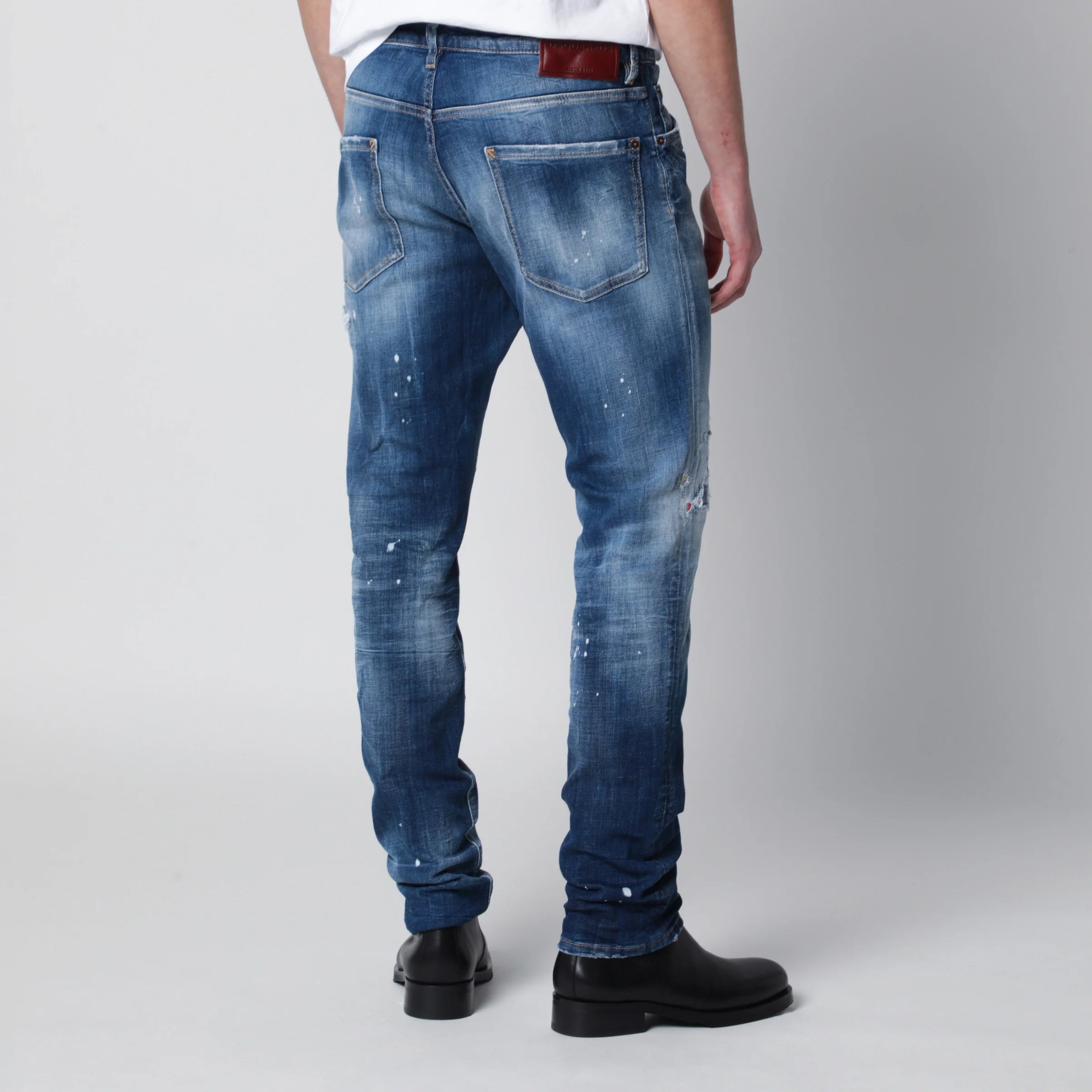 Dsquared2 Slim Washed Blue Jeans with Rips