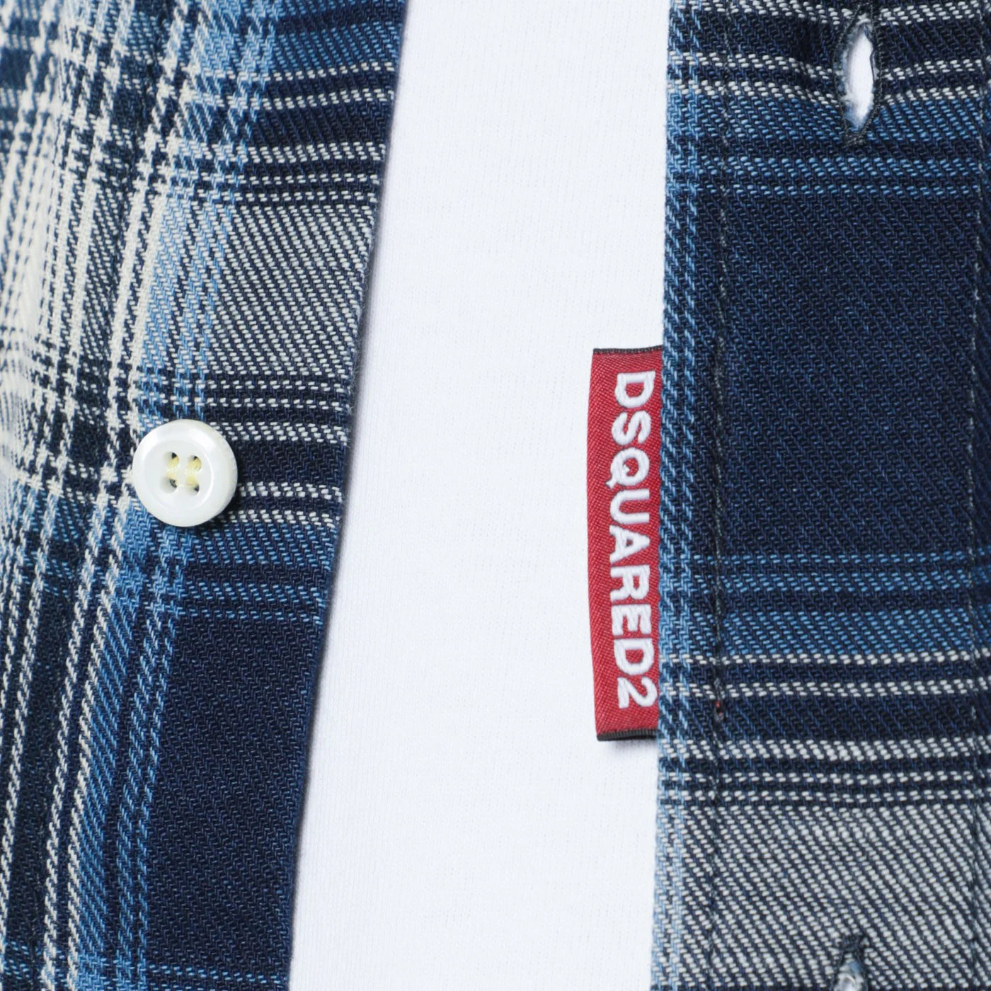 Dsquared2 Blue/white check patterned shirt