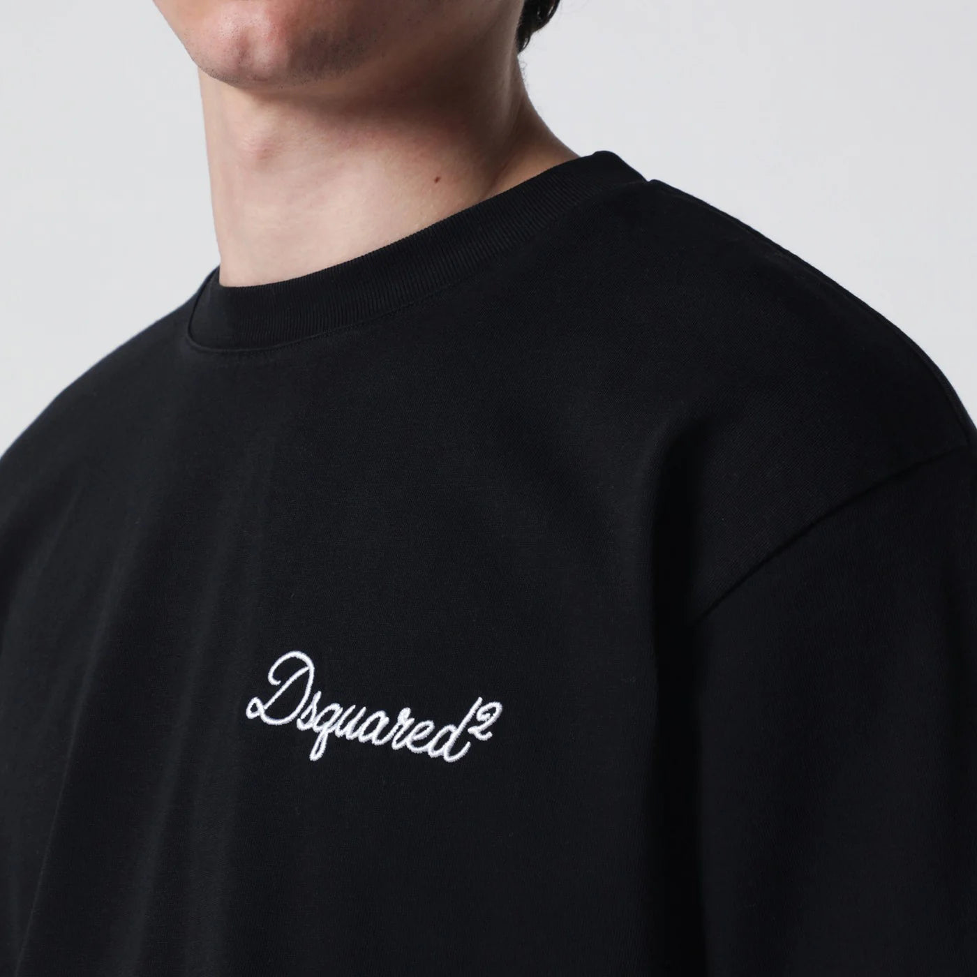 Dsquared2 Black loose-fit T-shirt with logo