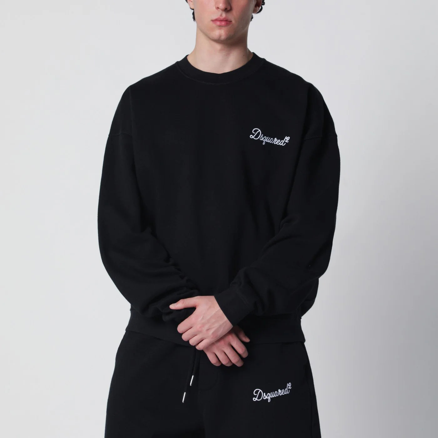 Dsquared2 Black relaxed-fit sweatshirt with logo