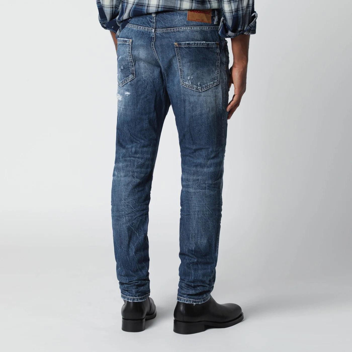 Dsquared2 Slim blue washed jeans with rips