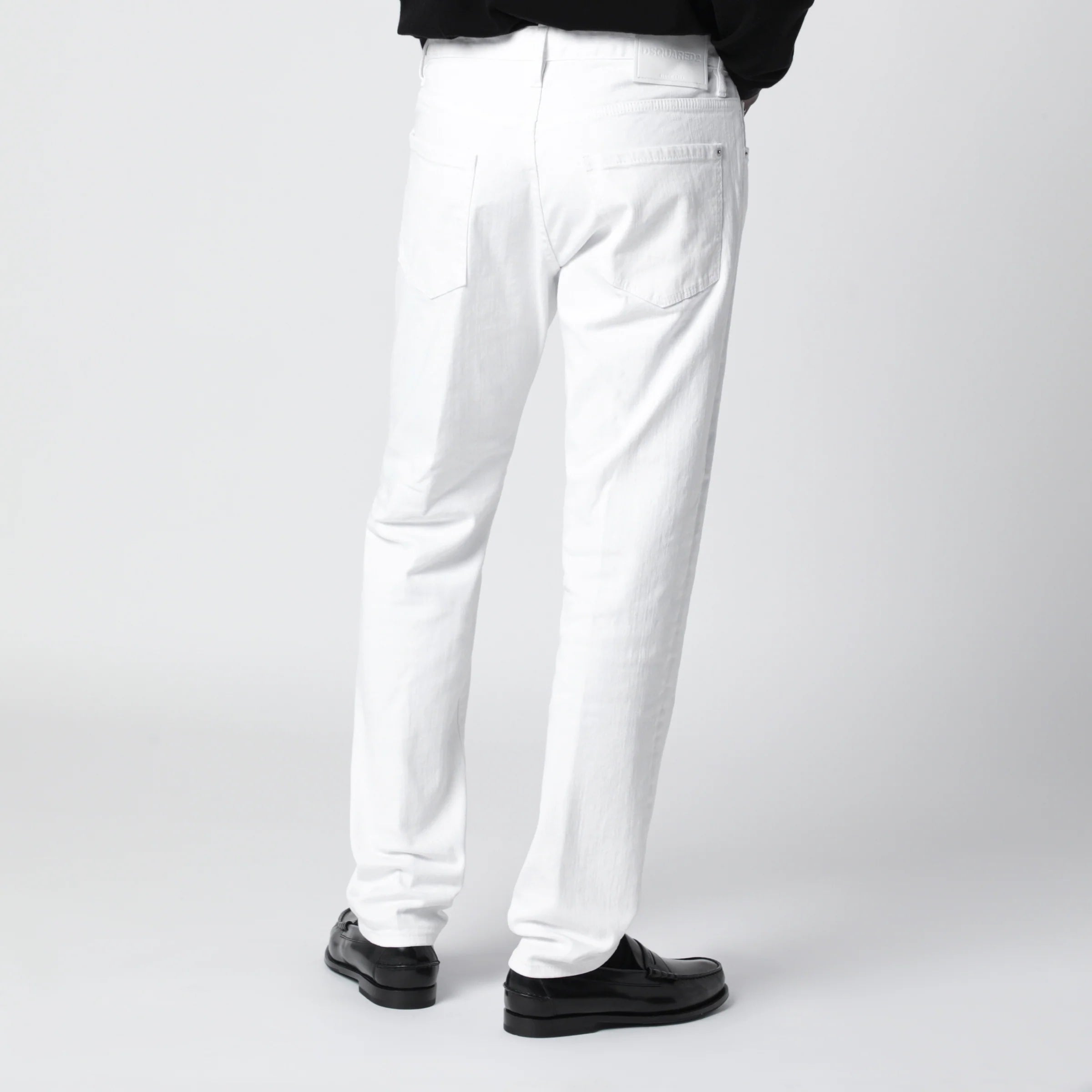 Dsquared2 Teddy jeans in white stretch cotton denim