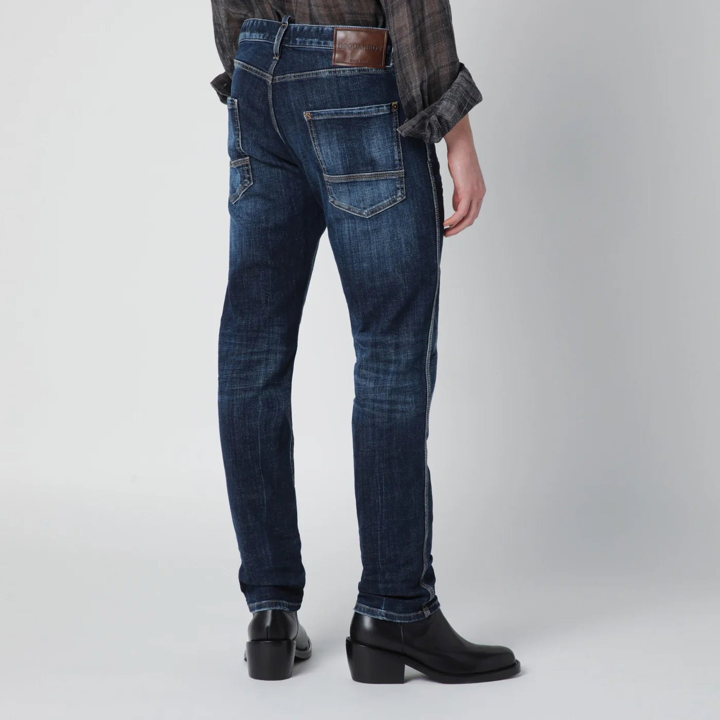 Dsquared2 Slim-fit jeans in blue washed denim with distressed details