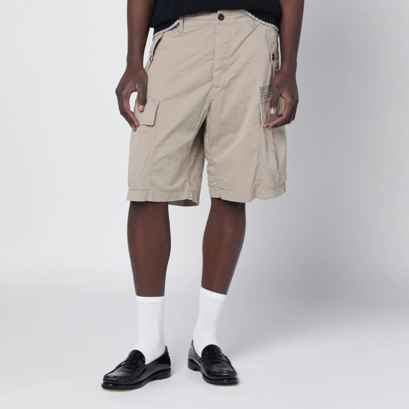 Dsquared2 Beige cotton-blend cargo bermuda shorts