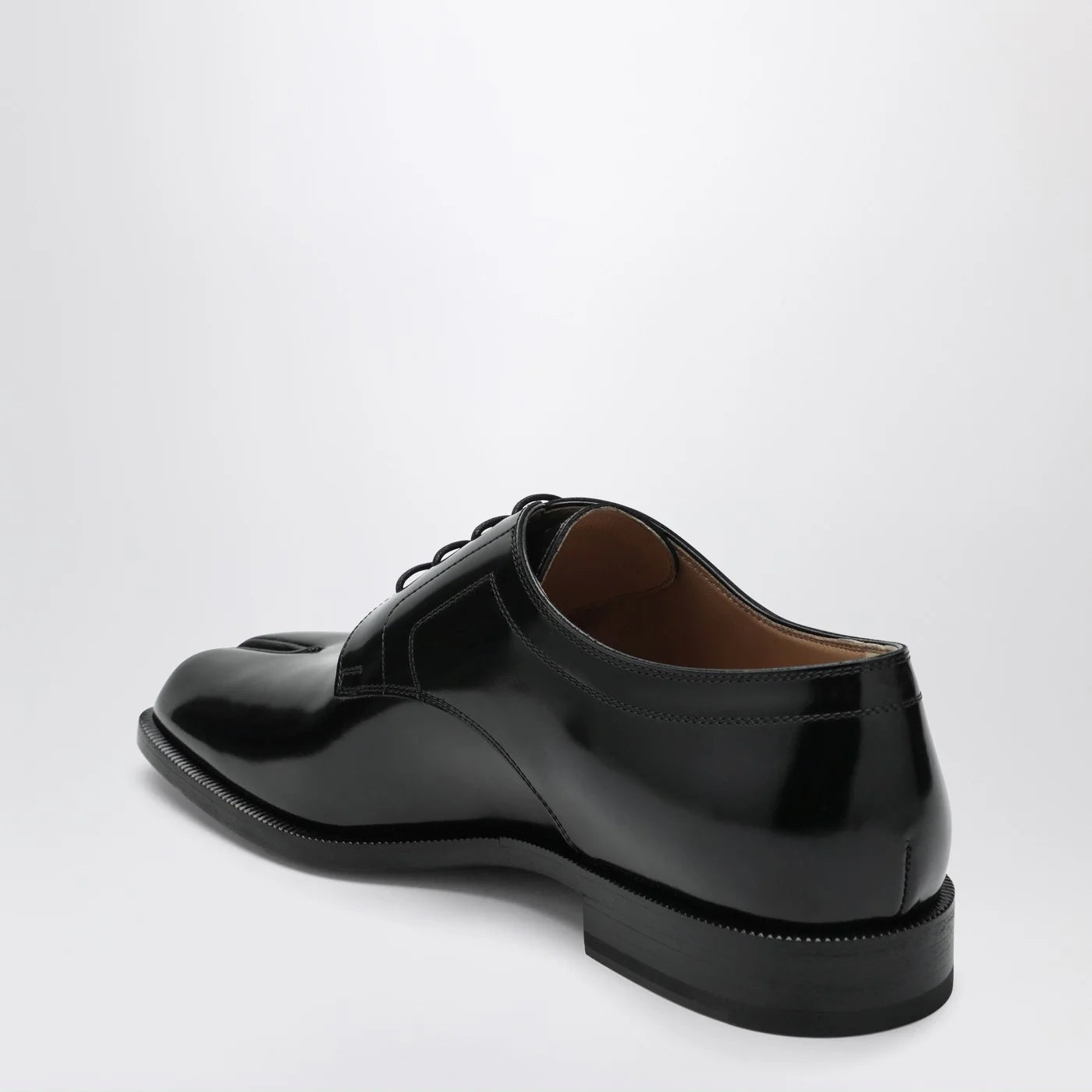 Maison Margiela Black Tabi lace-up shoe in polished calfskin
