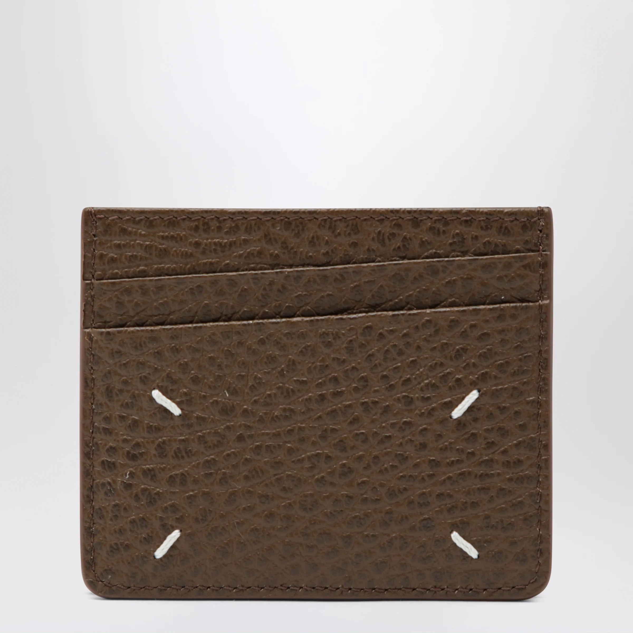 Maison Margiela Brown Four Stitches calfskin card holder