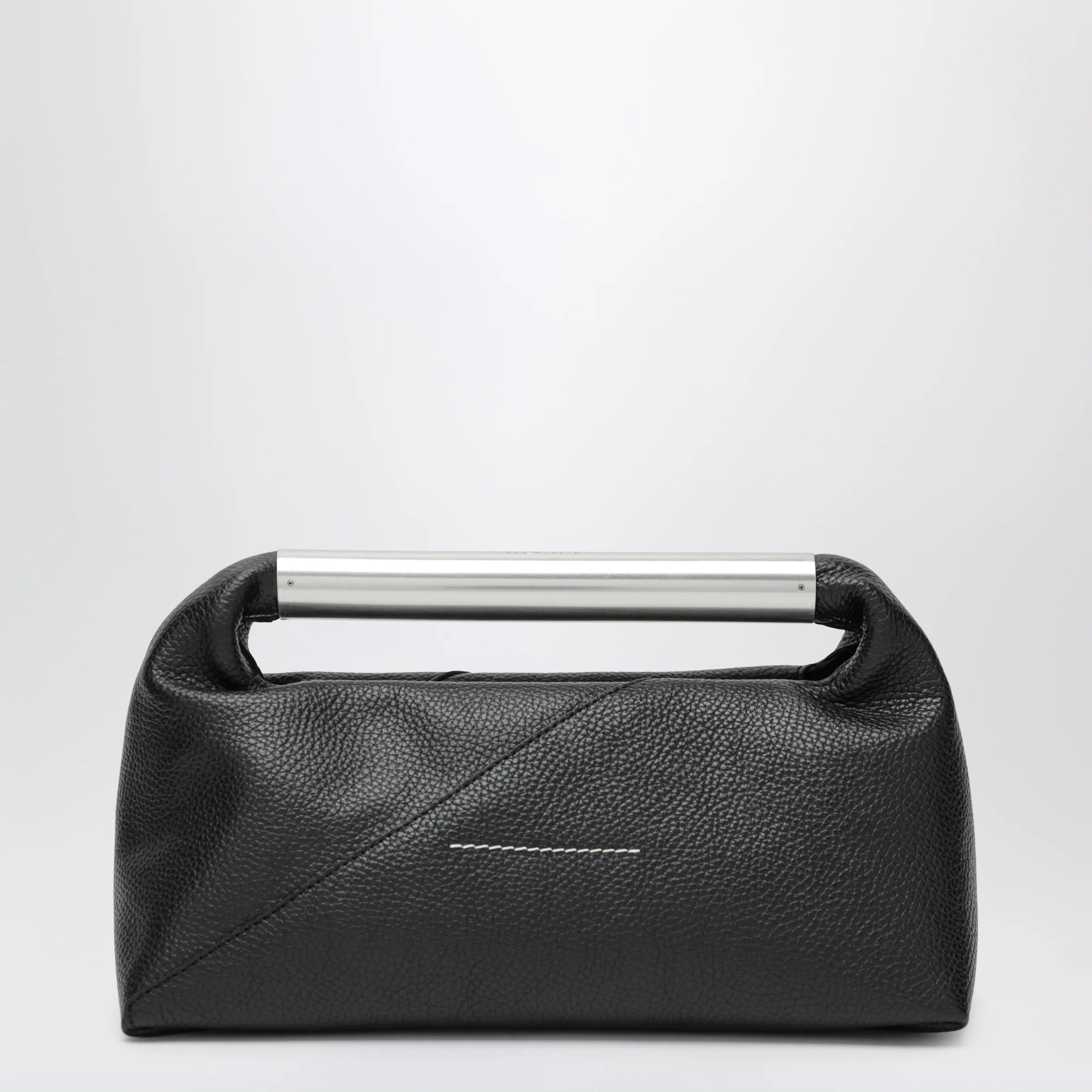 MM6 Maison Margiela Japanese Jewel Handle handbag in grained calf leather, black