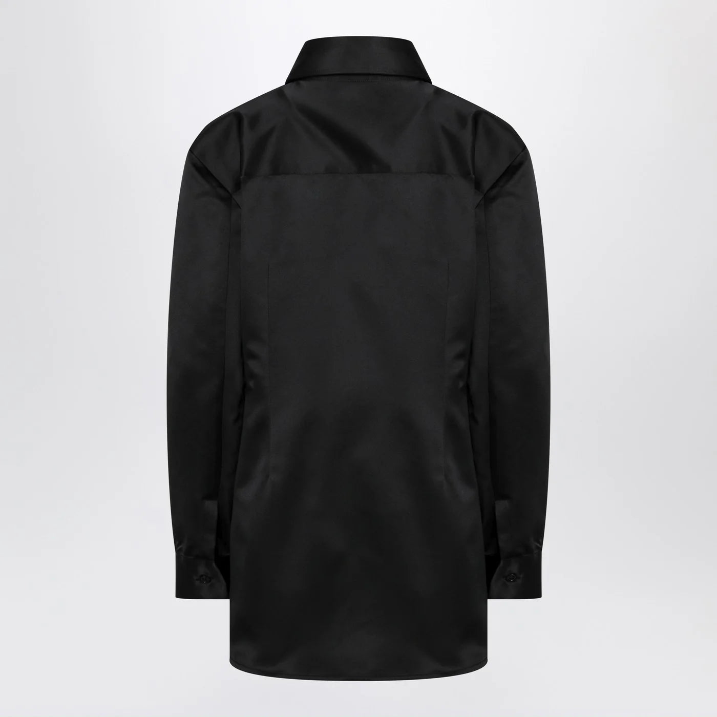 The Frankie Shop Black satin shirt dress