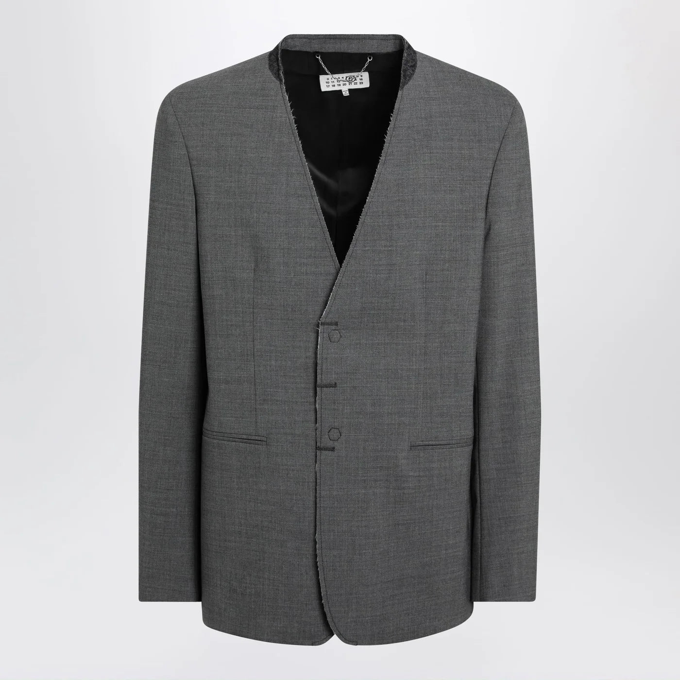MM6 Maison Margiela Grey mélange wool-blend jacket