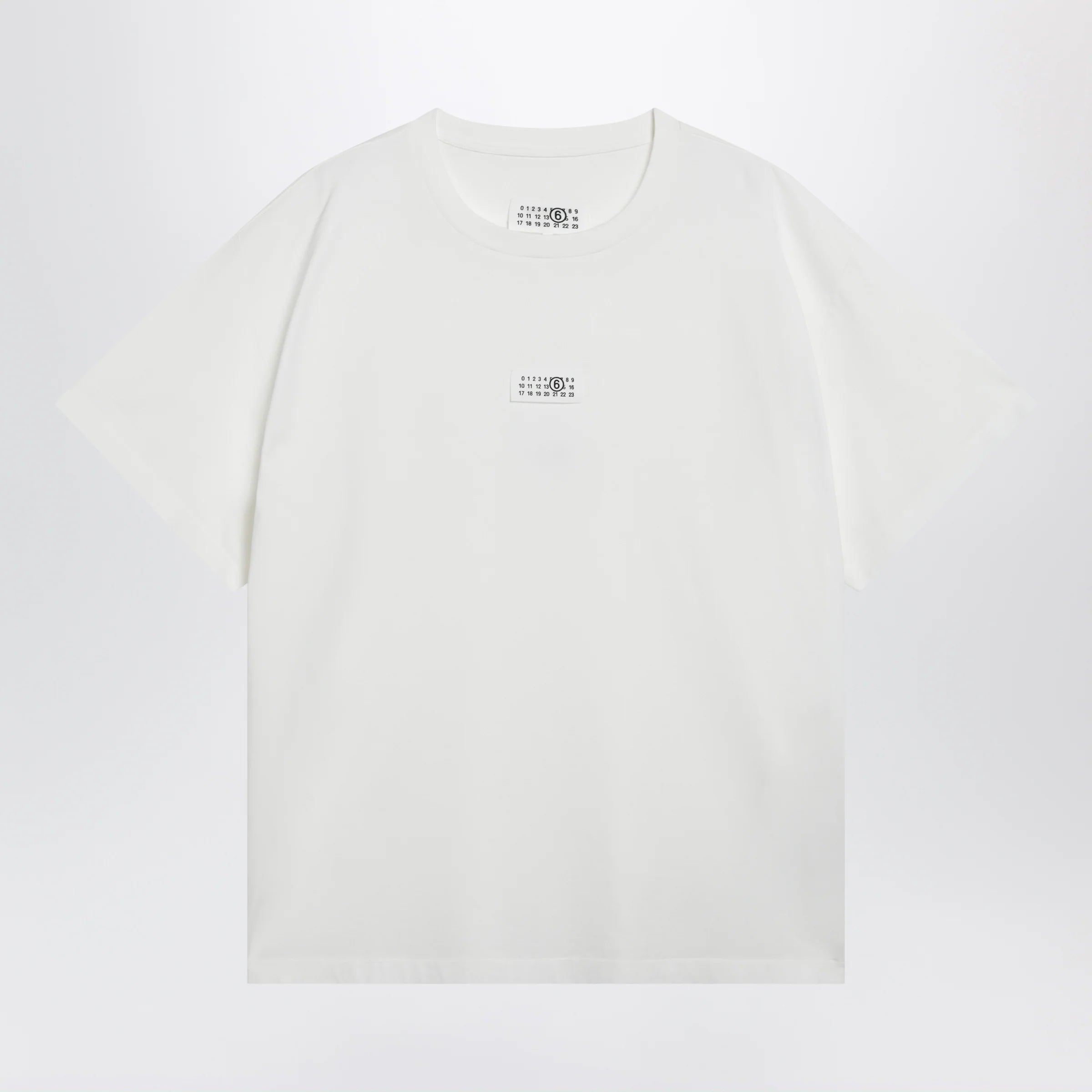 MM6 Maison Margiela White cotton T-shirt with Numeric logo