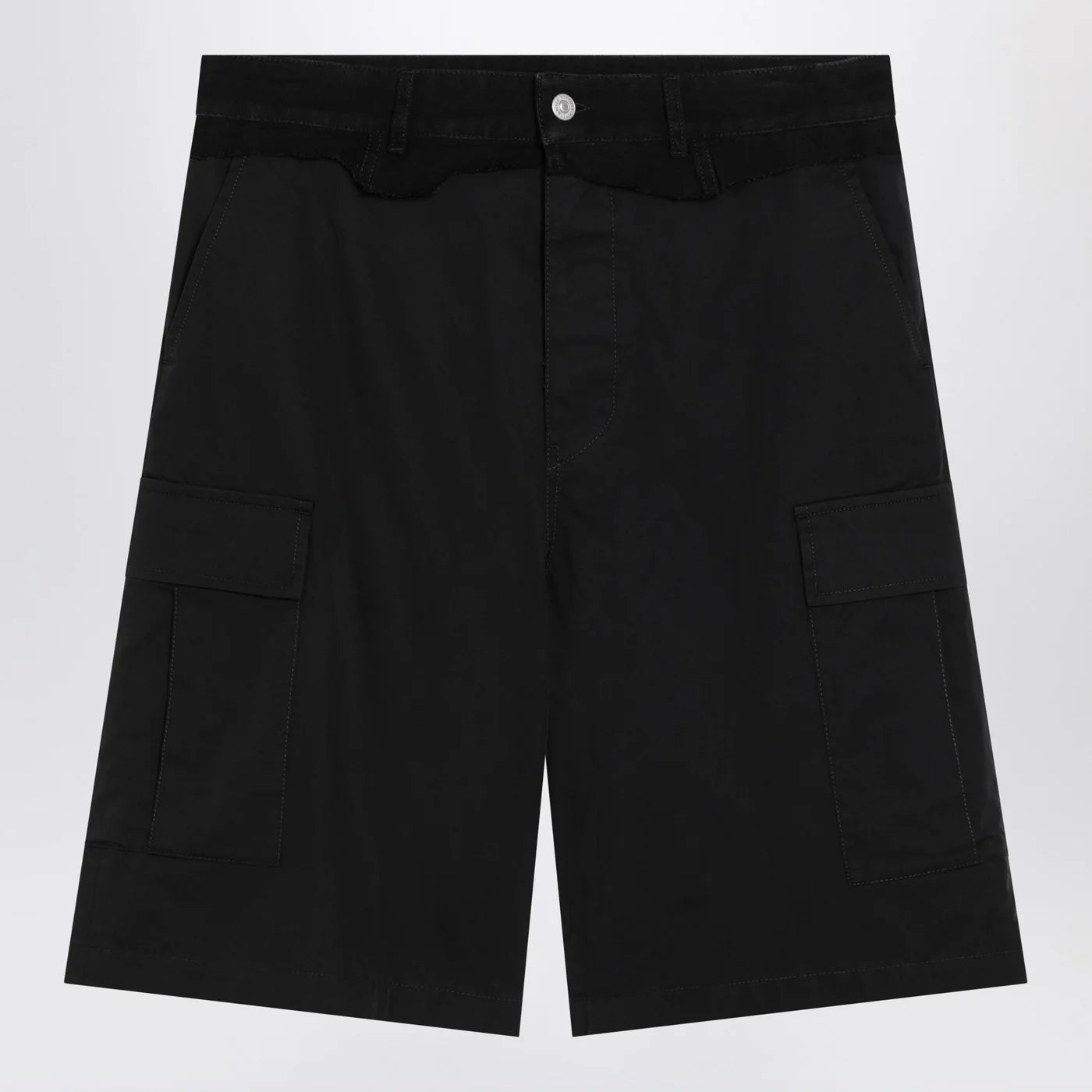 MM6 Maison Margiela Black wool-blend cargo bermuda shorts