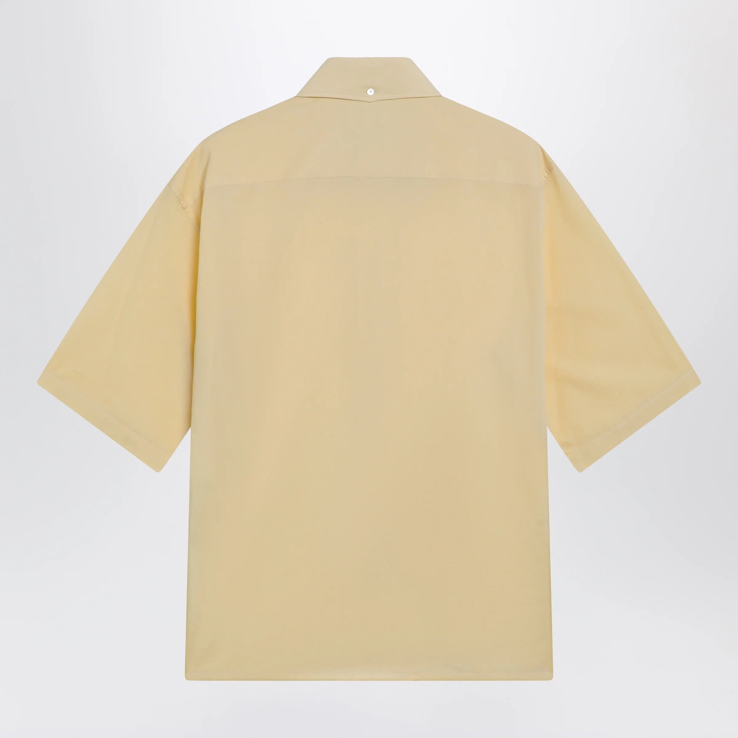 LEMAIRE Light yellow short-sleeve wool shirt