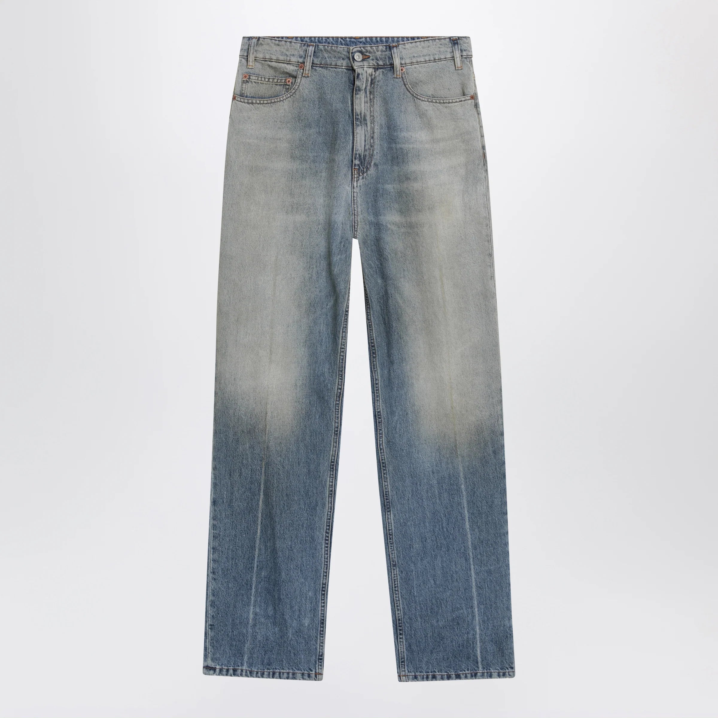 MM6 Maison Margiela Mid-blue washed-effect denim jeans