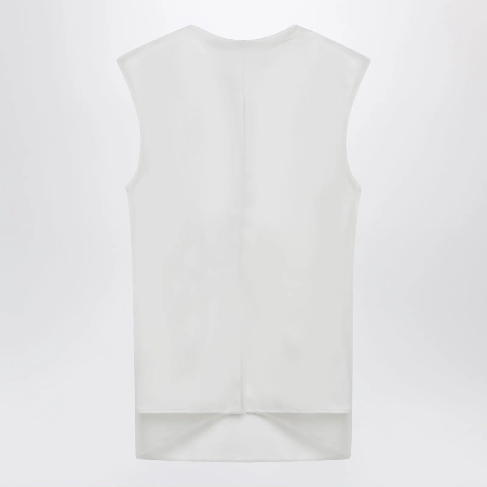 Sportmax White double-layer top in satin and tulle