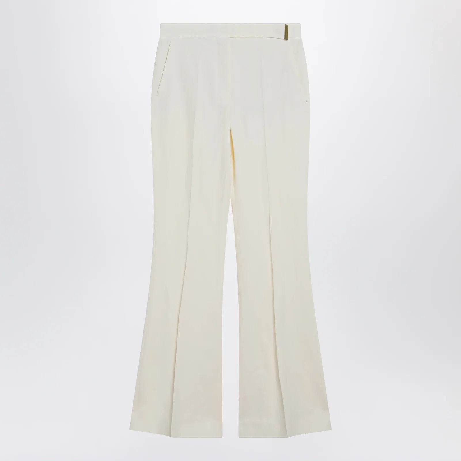 Sportmax Low-rise flare trousers in viscose and textile paper