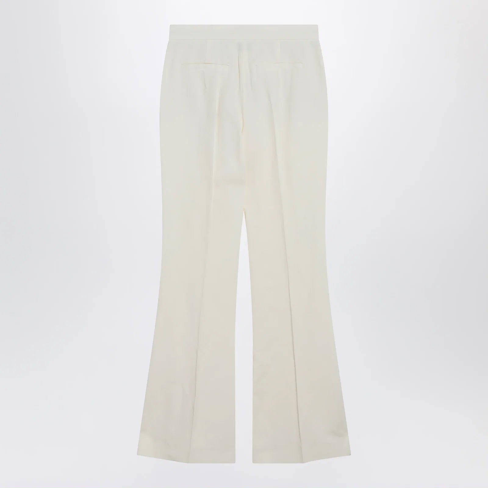 Sportmax Low-rise flare trousers in viscose and textile paper