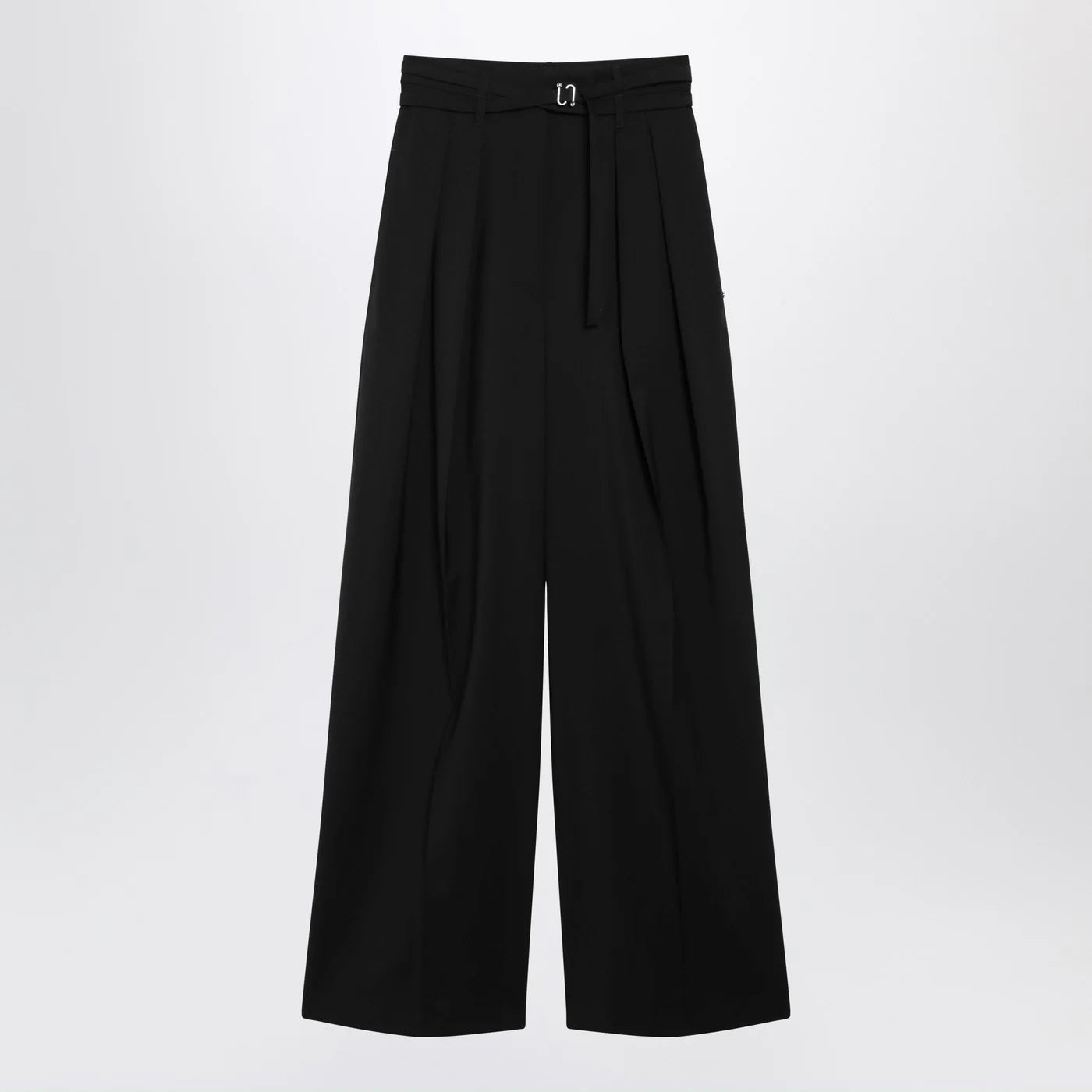 Sportmax Black wide-leg stretch-wool trousers