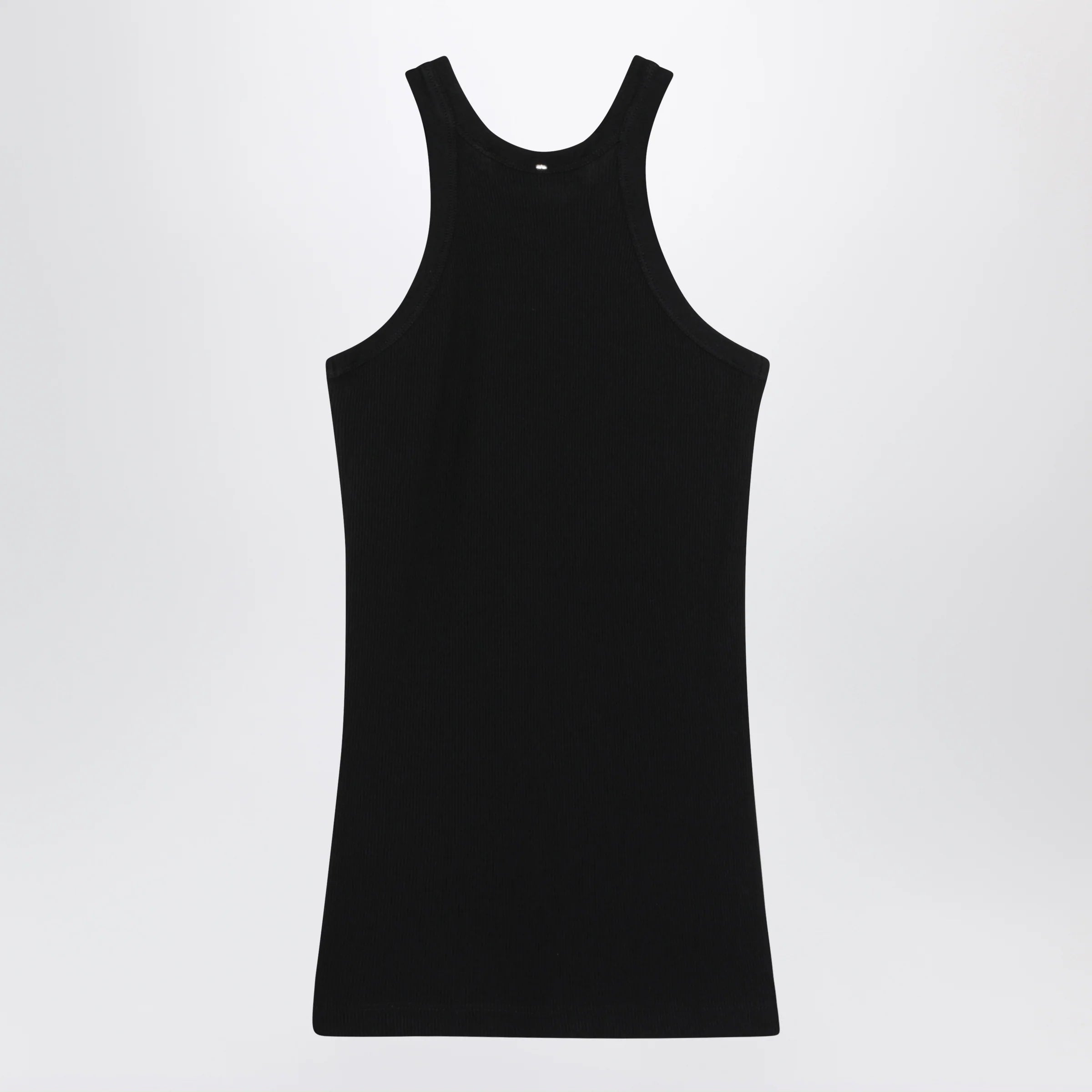 Sportmax Ribbed cotton and silk halterneck tank top in black