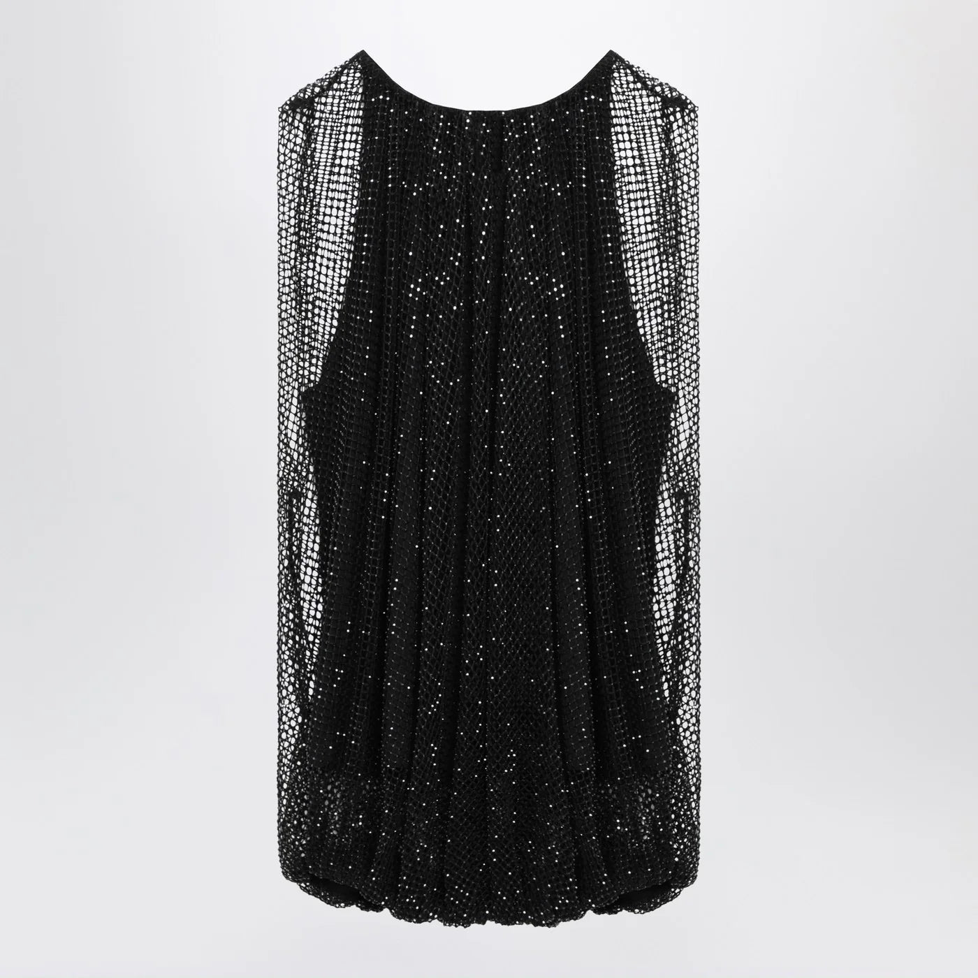 Sportmax Black mesh top with crystals