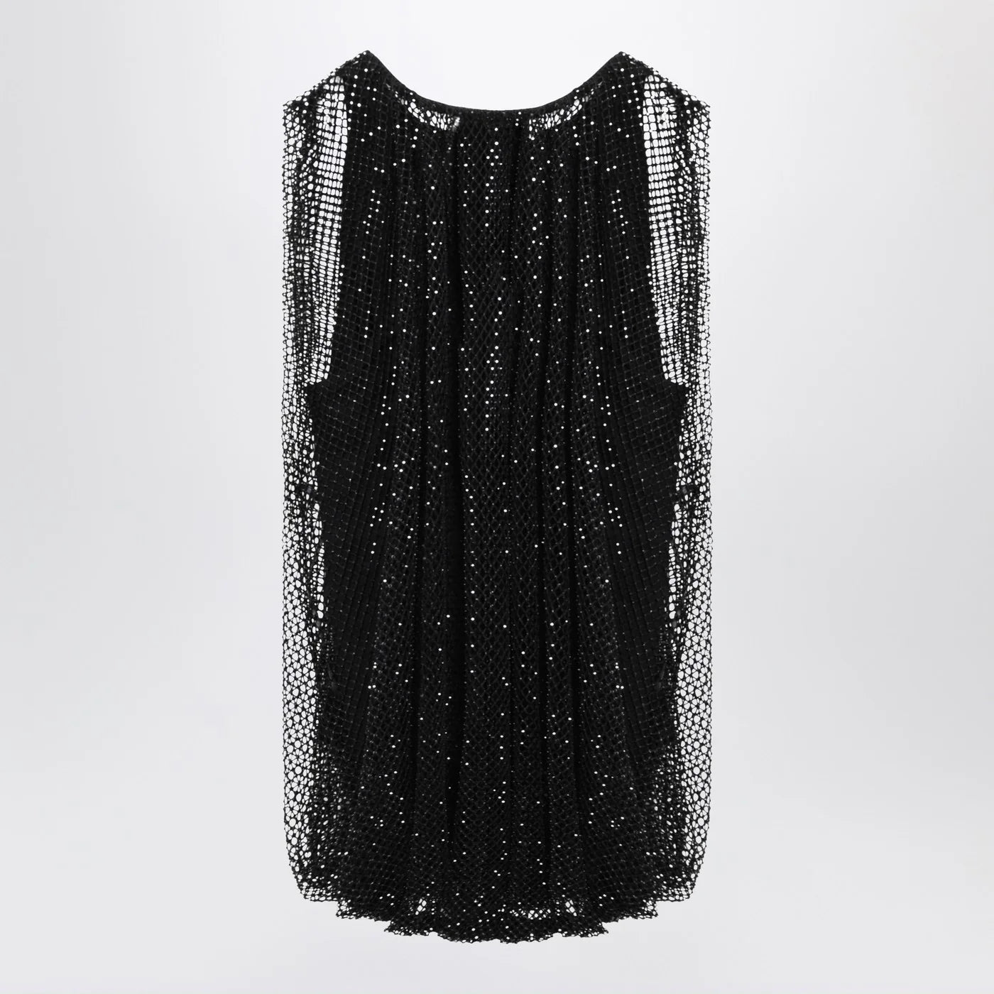 Sportmax Black mesh top with crystals