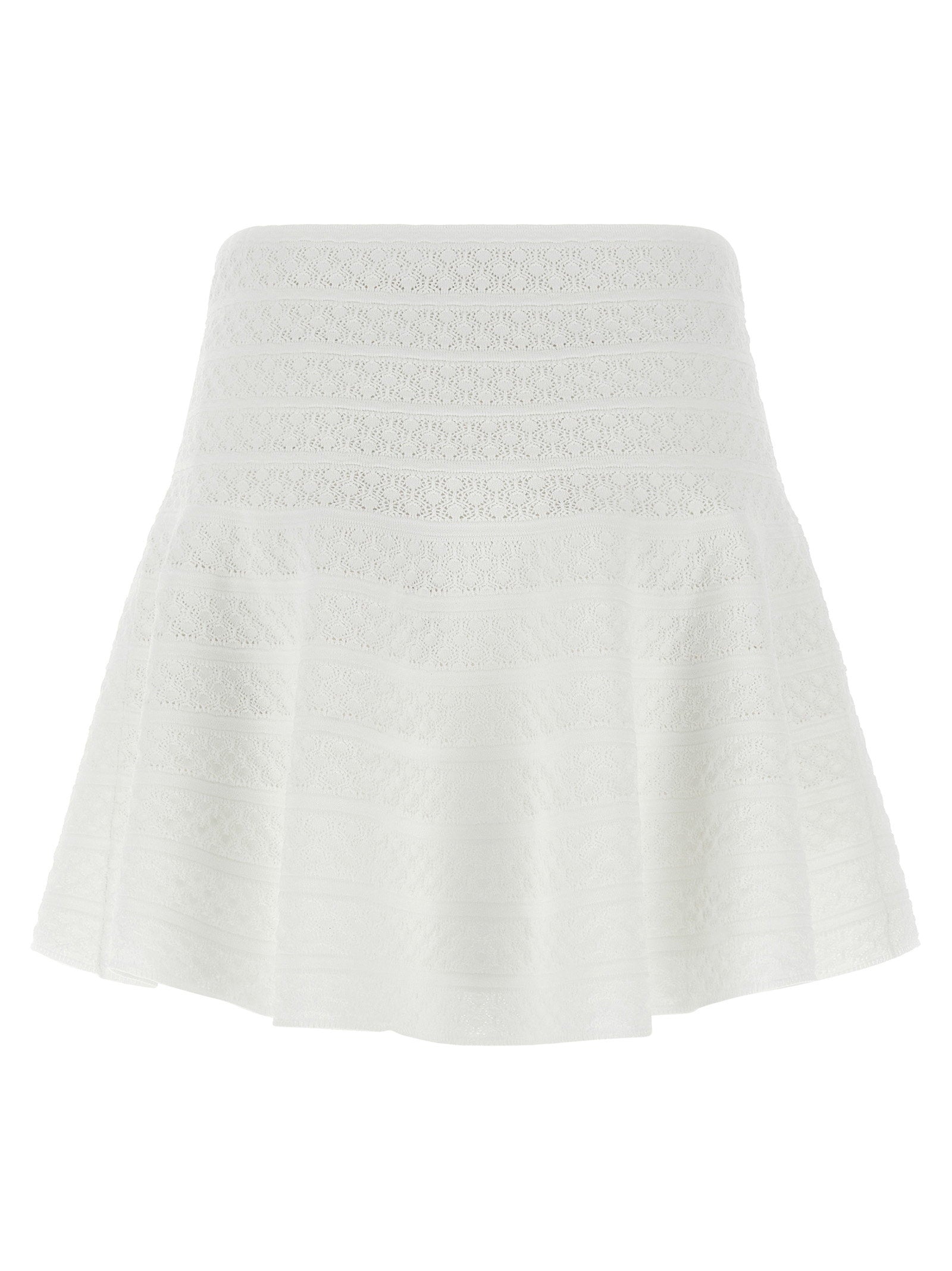 Self-Portrait Pointelle Knit Mini Skirt