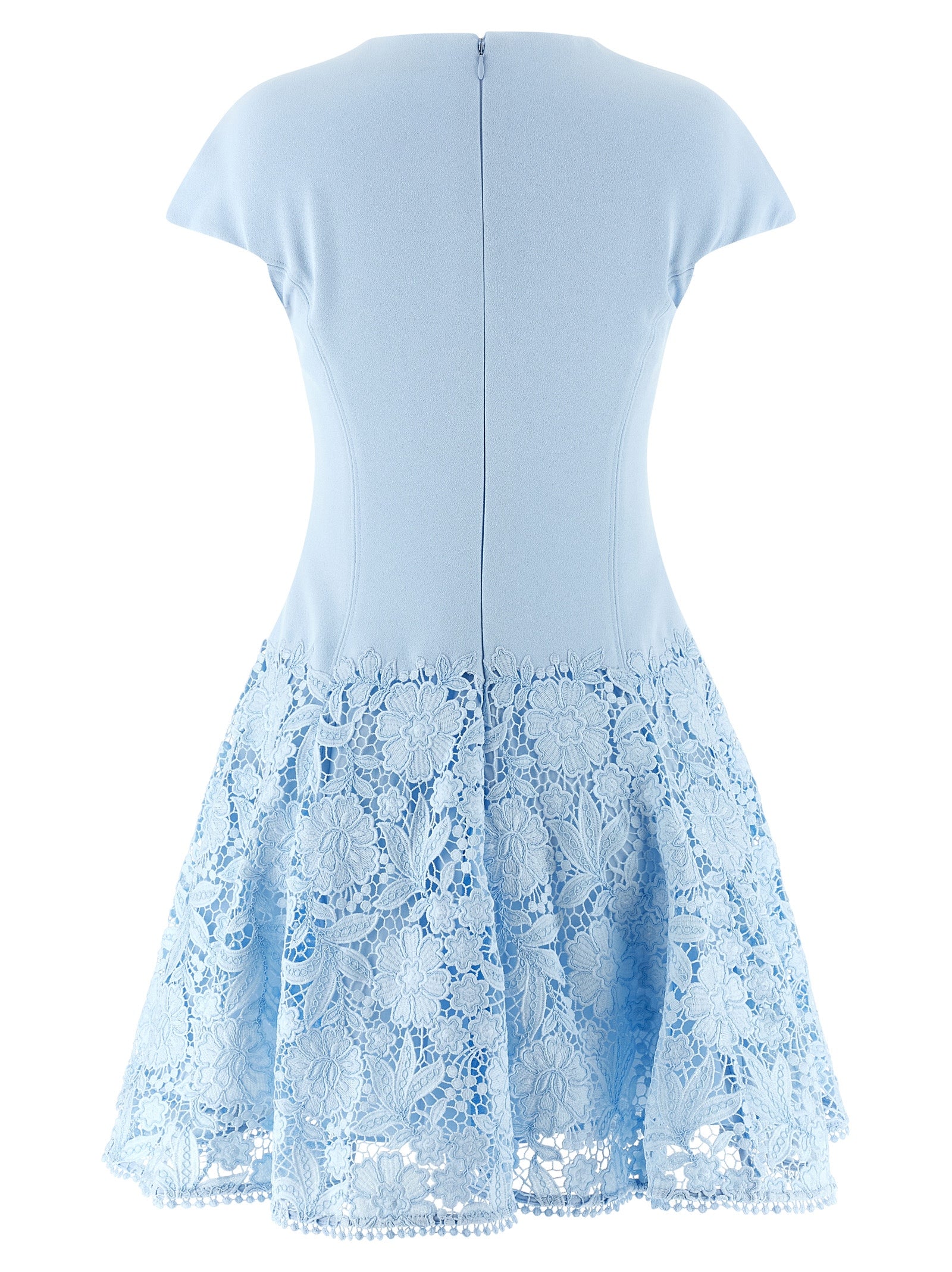 Self-Portrait Blue Crepe Lace Dress