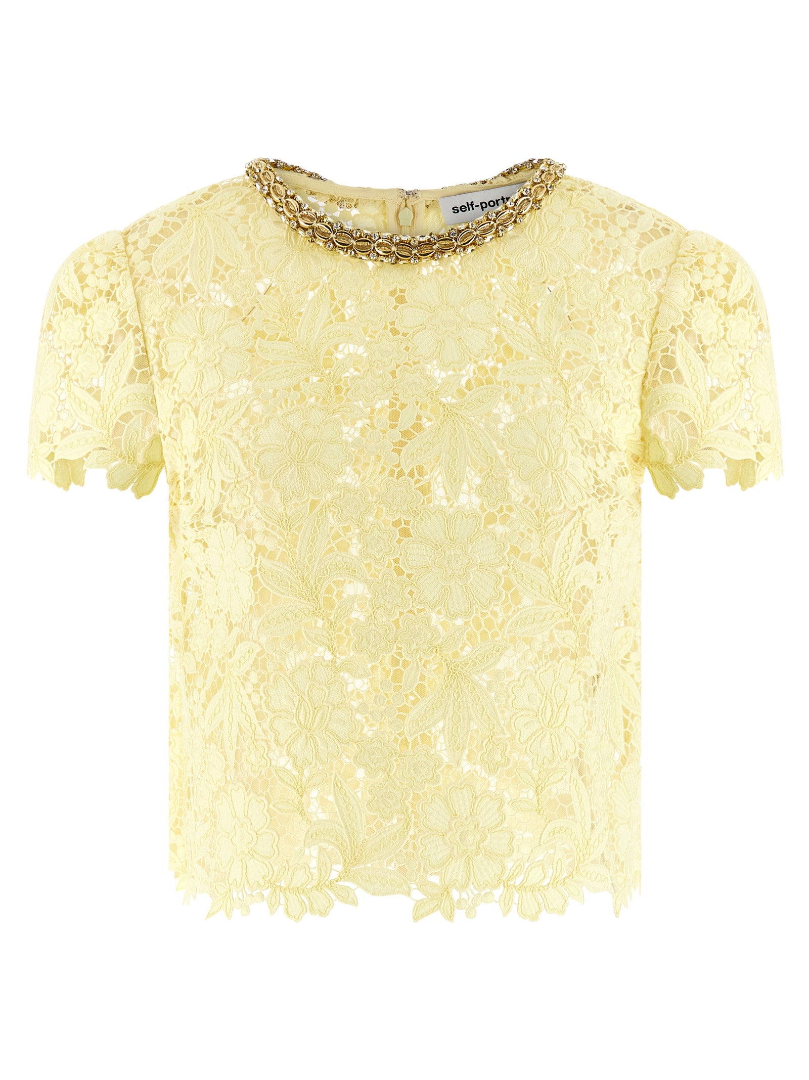 Self-Portrait Yellow Lace Top