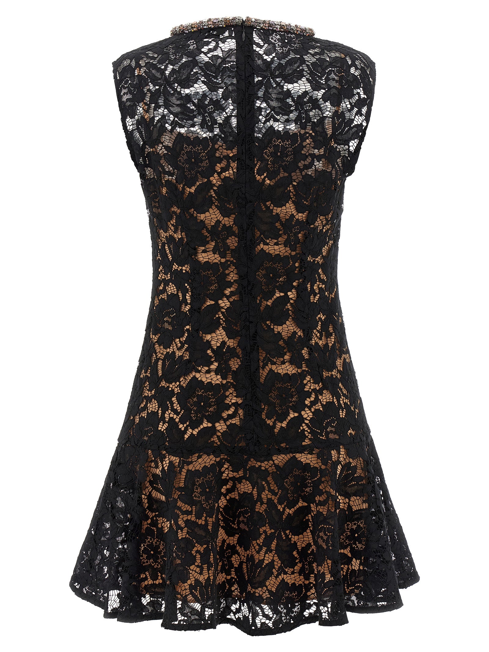 Self-Portrait Black Lace Crystal Dress