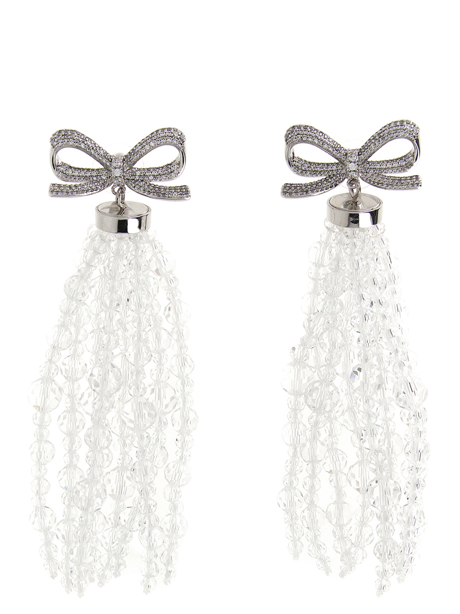 Self-Portrait Bow Beaded Waterfall Earrings