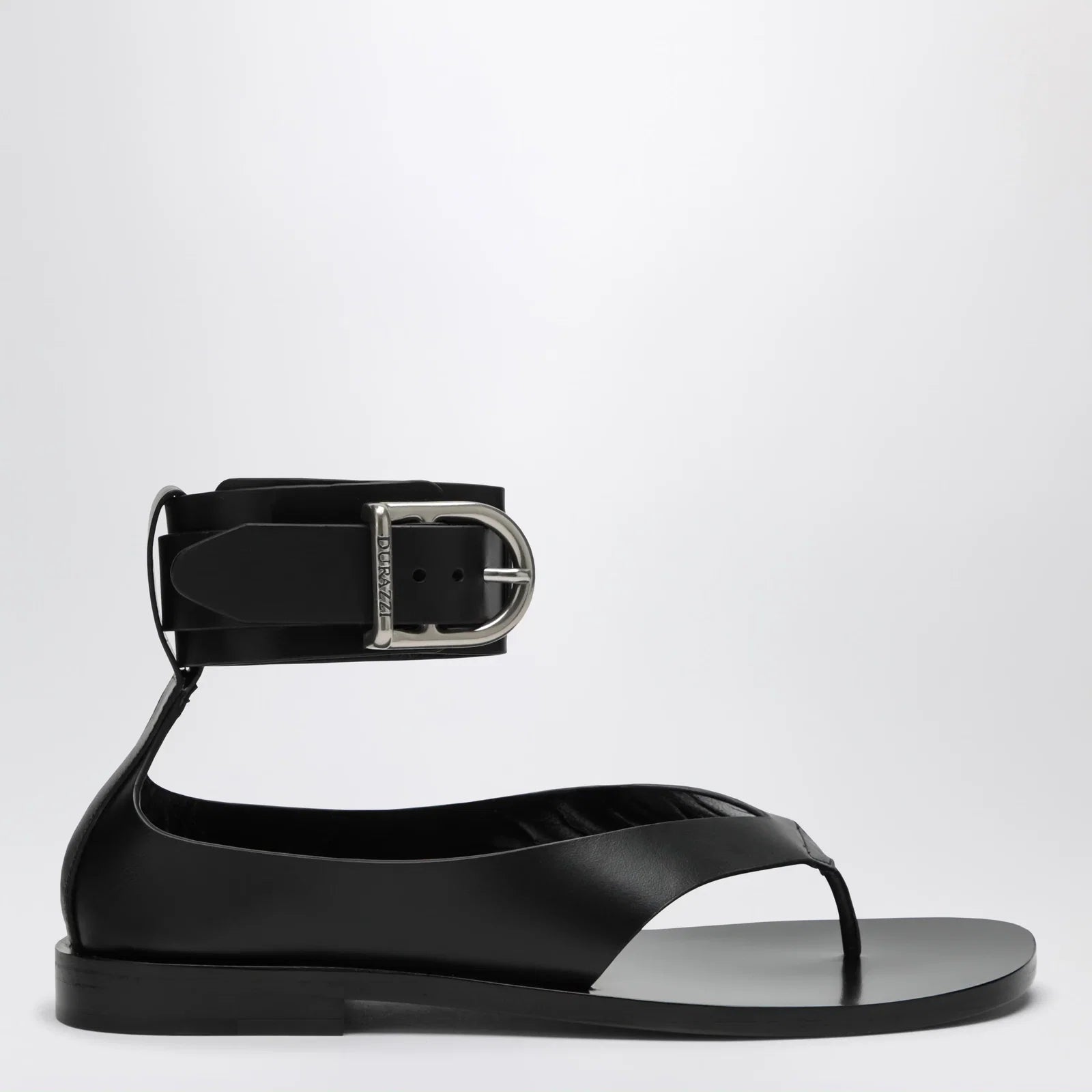 Durazzi Milano Black Sandals With Ankle Strap Closure