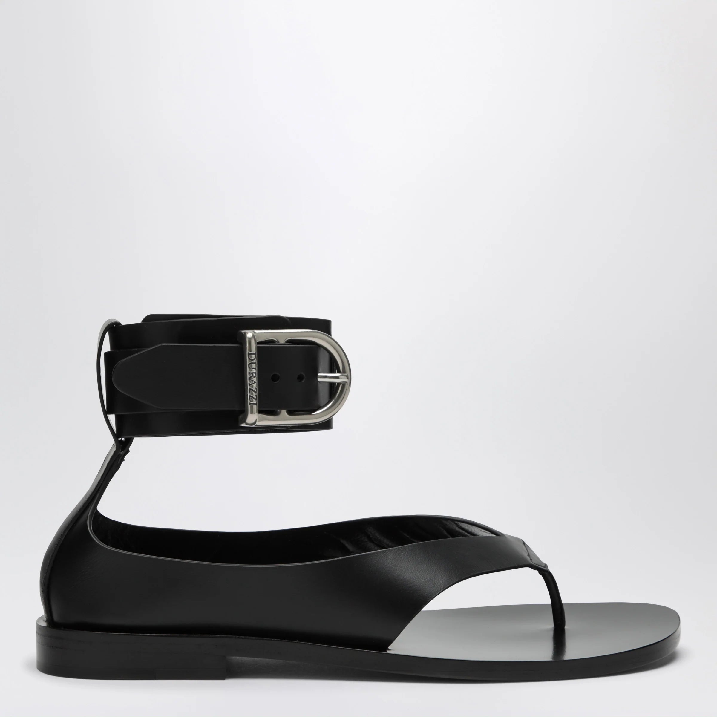 Durazzi Milano Black Sandals With Ankle Strap Closure