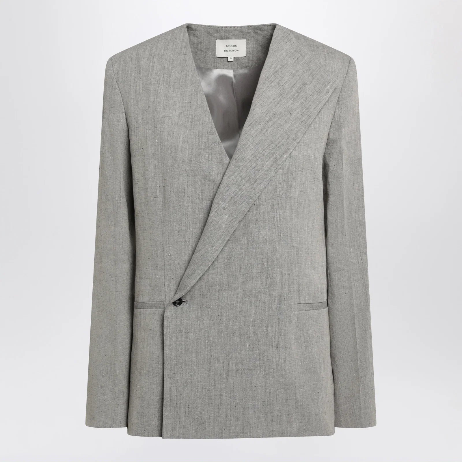 LouLou De Saison Suna tailored jacket with an asymmetric opening and lapel
