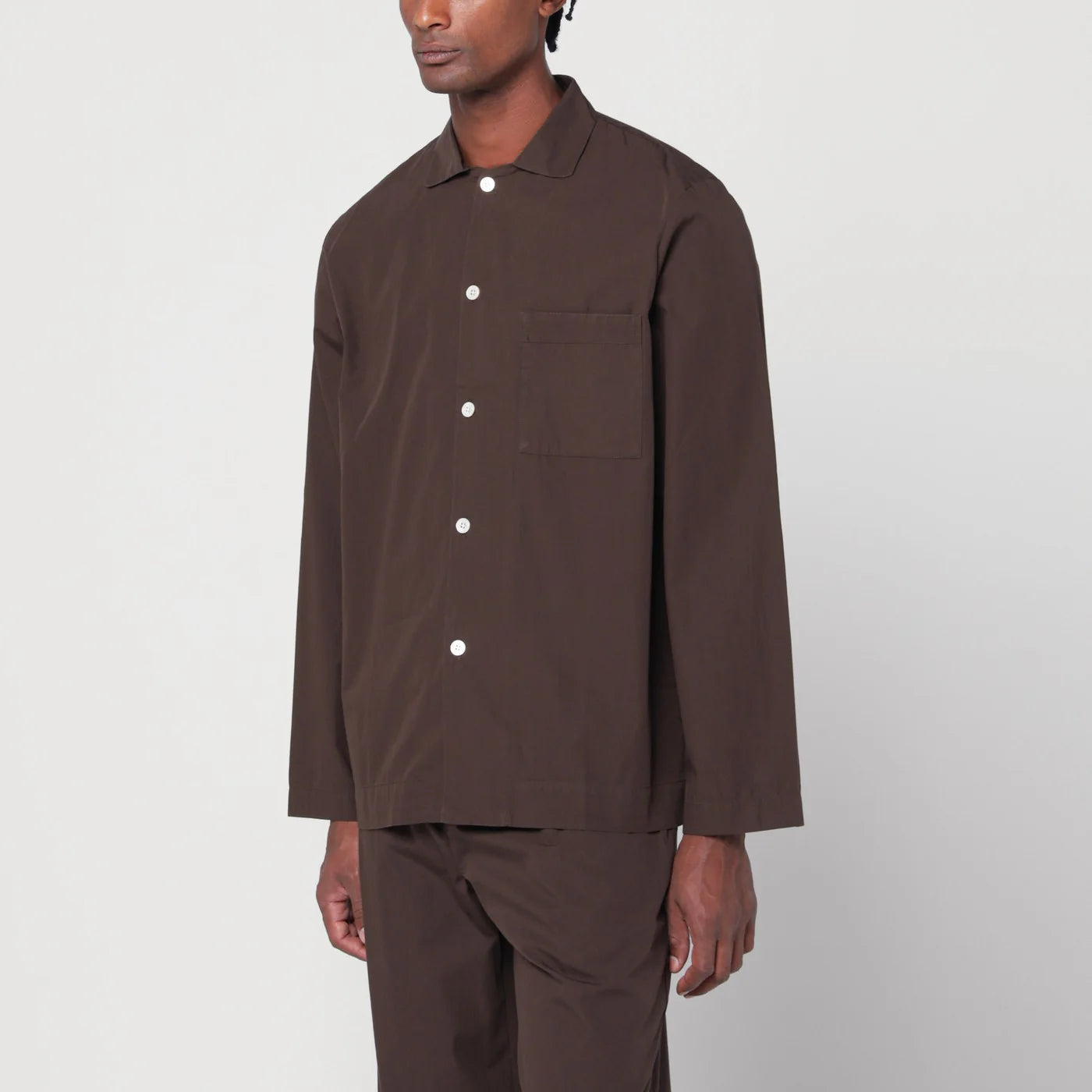 Tekla Brown pyjama shirt