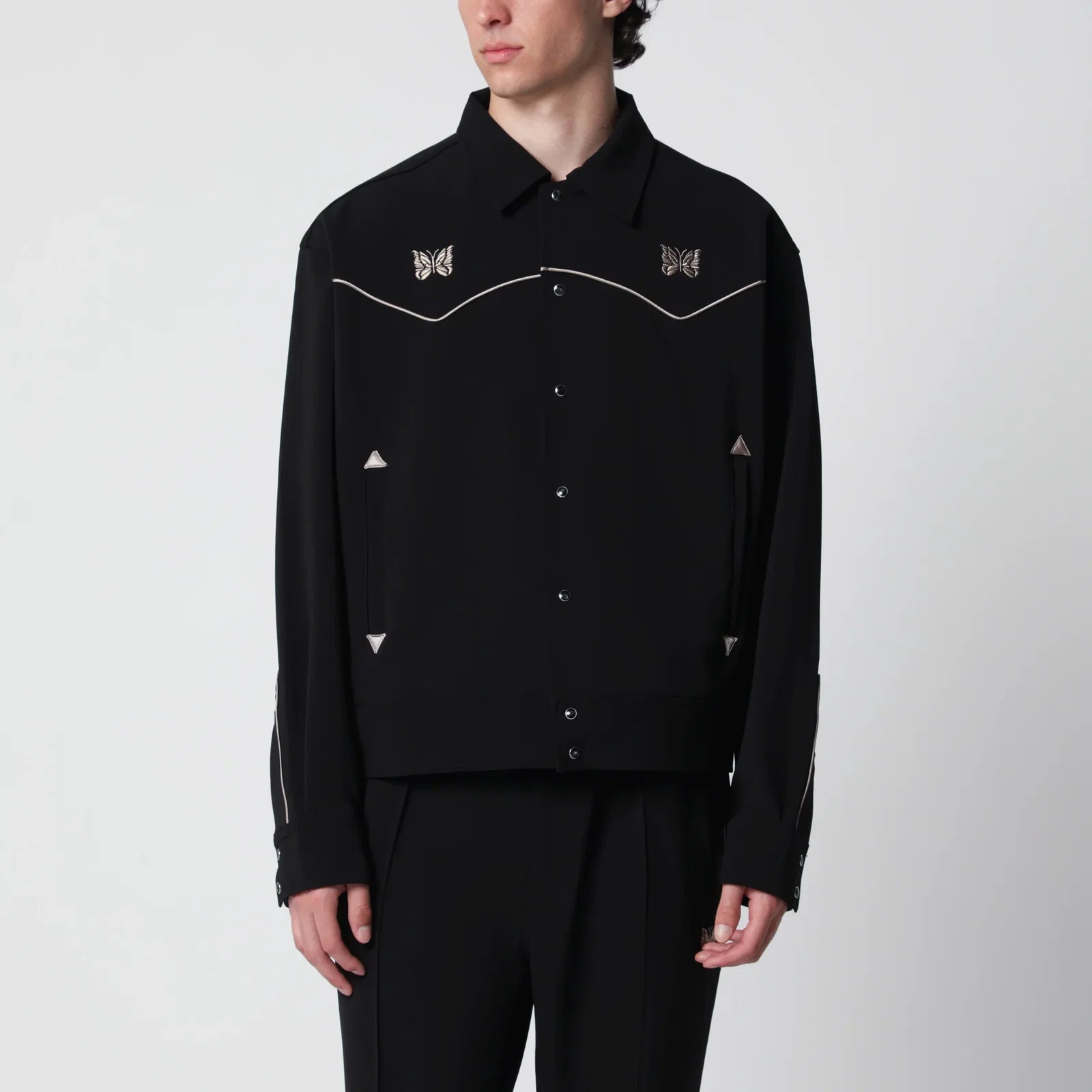 Needles Piping cowboy jacket in stretch polyester black