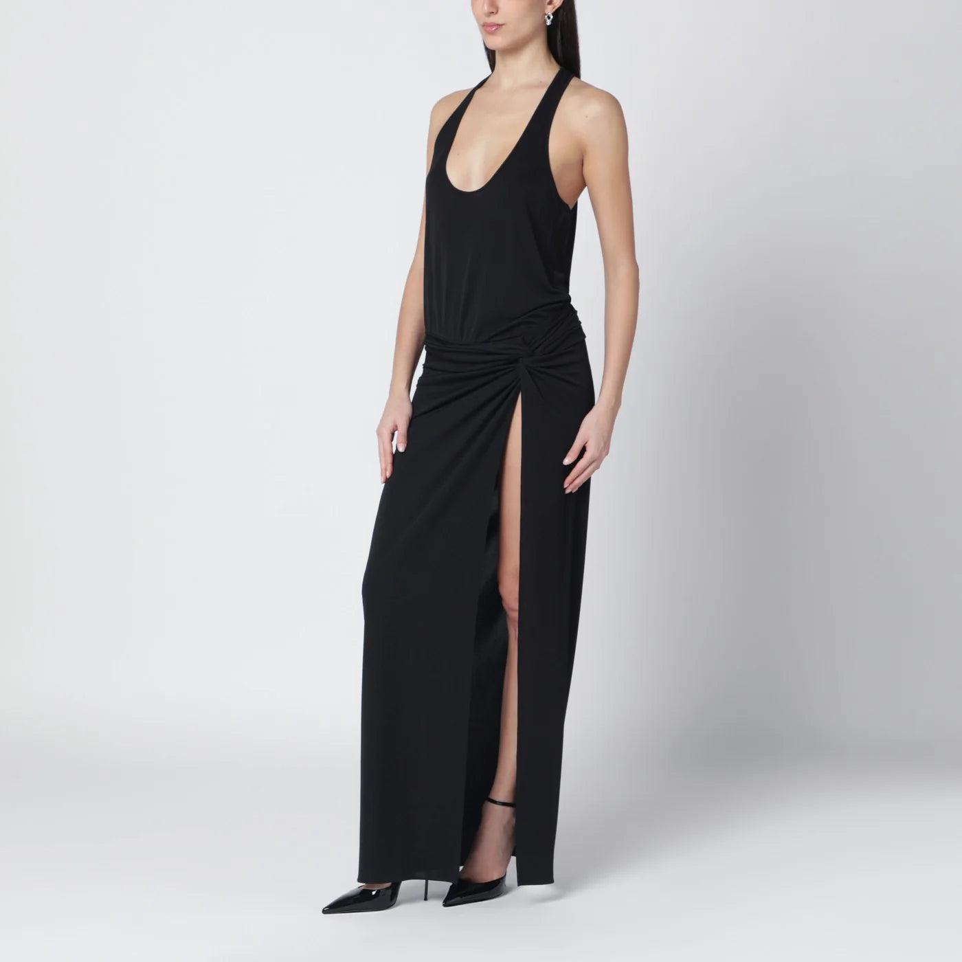 THE ANDAMANE Black Juno dress with ruching